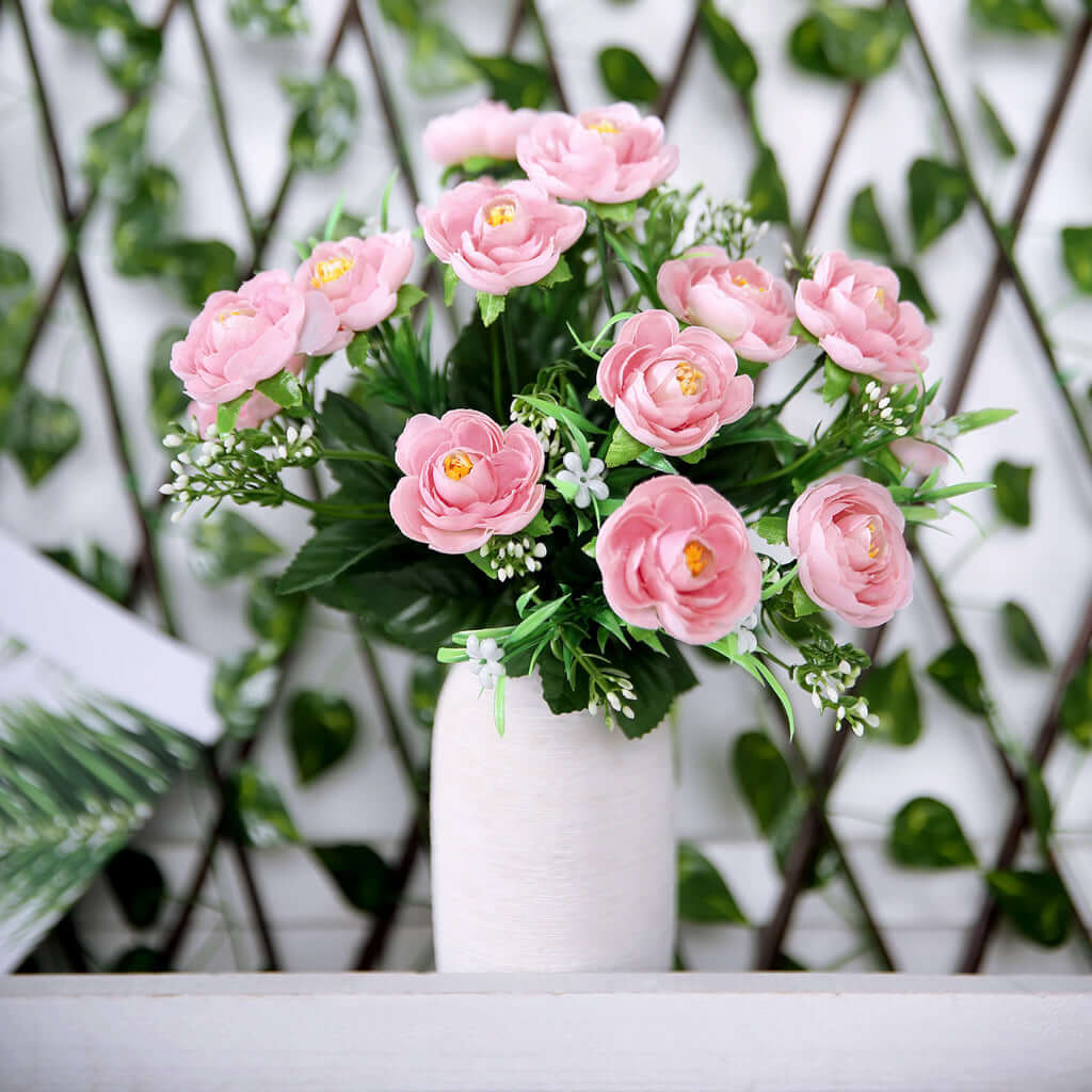 Hot Deal! 4 Pink Artificial Silk Peony Flower Bouquets