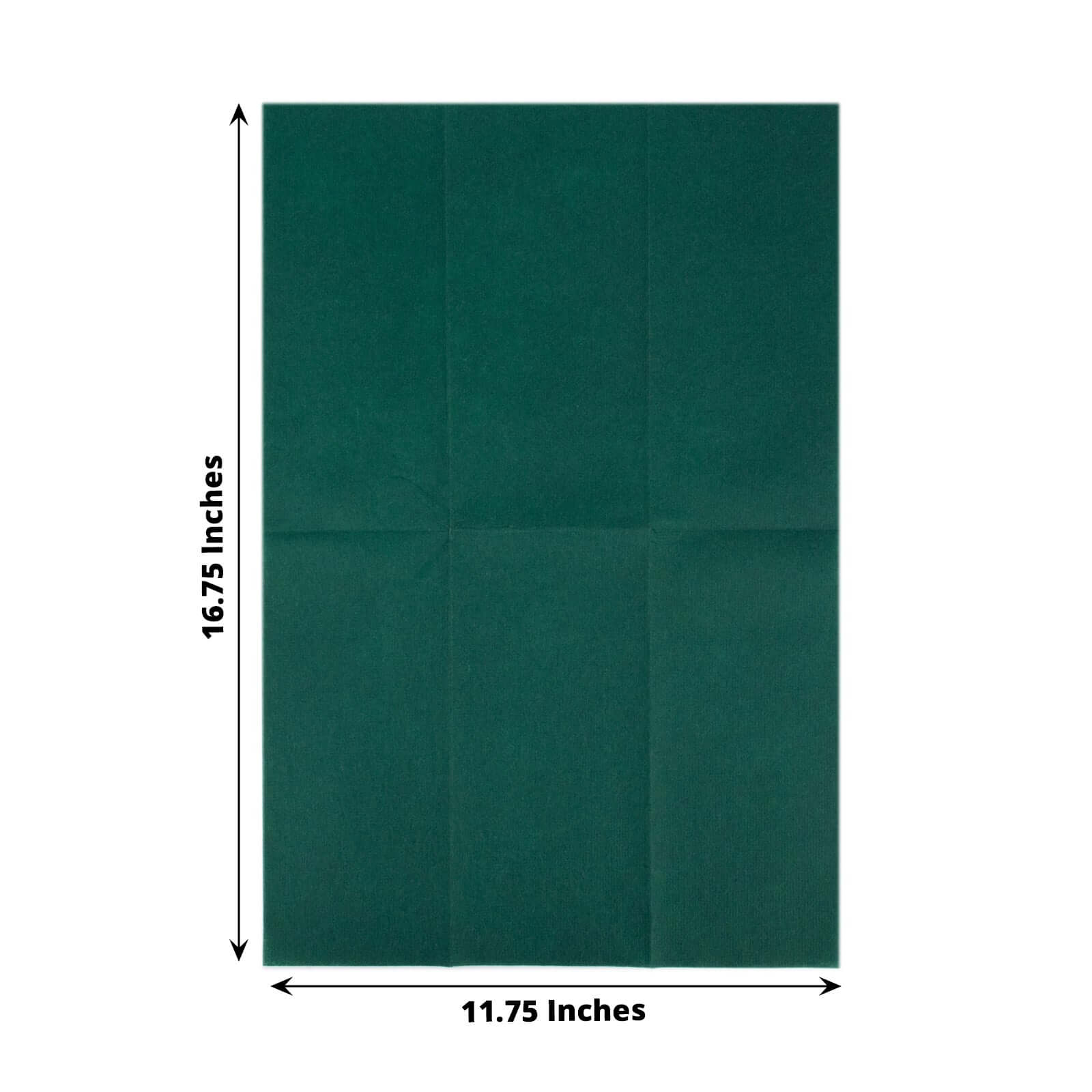 20-Pack Hunter Emerald Green Linen-Like Airlaid Disposable Napkins - Highly Absorbent!