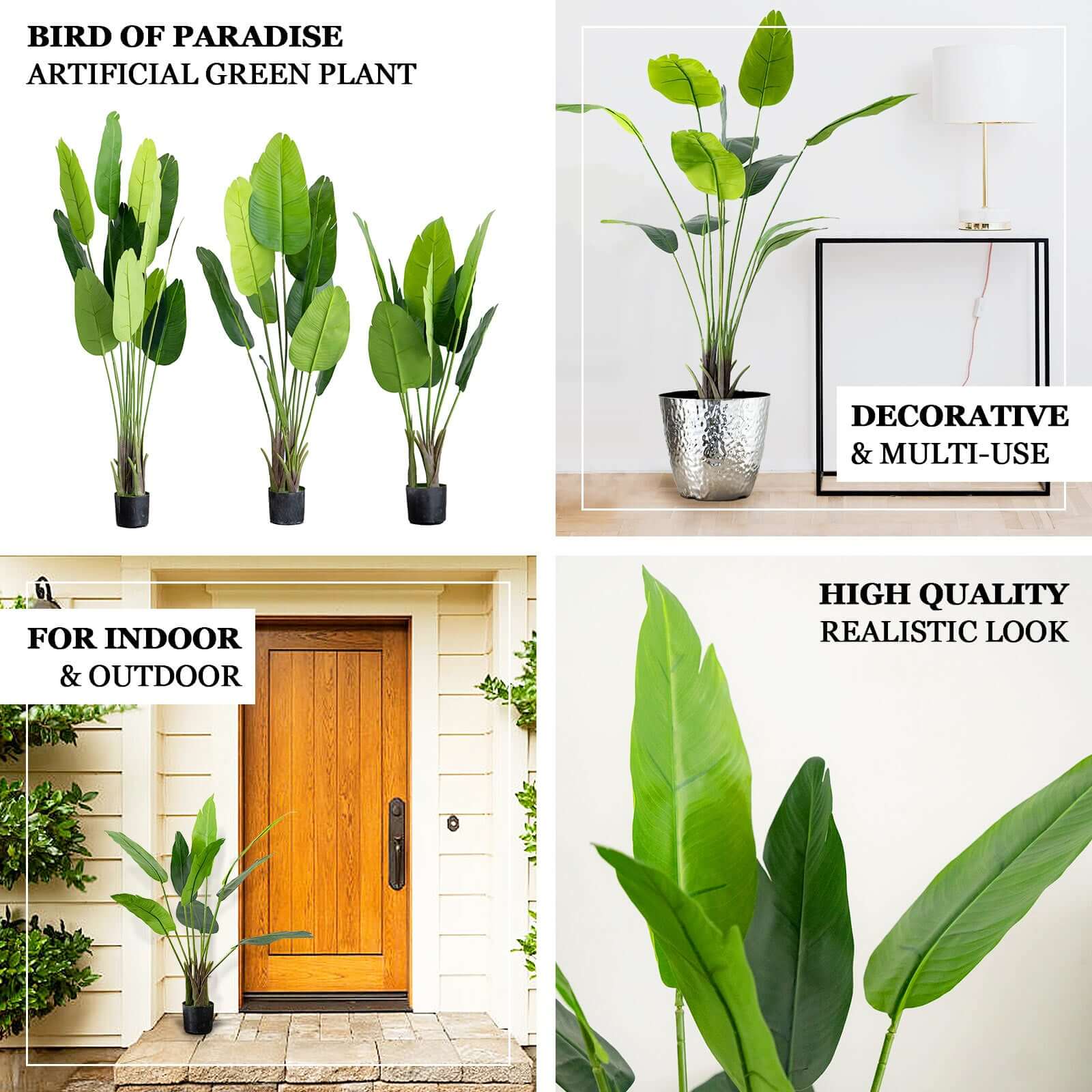 2-Pack 6ft Artificial Potted Bird of Paradise Plants - Lifelike and Easy to Decorate