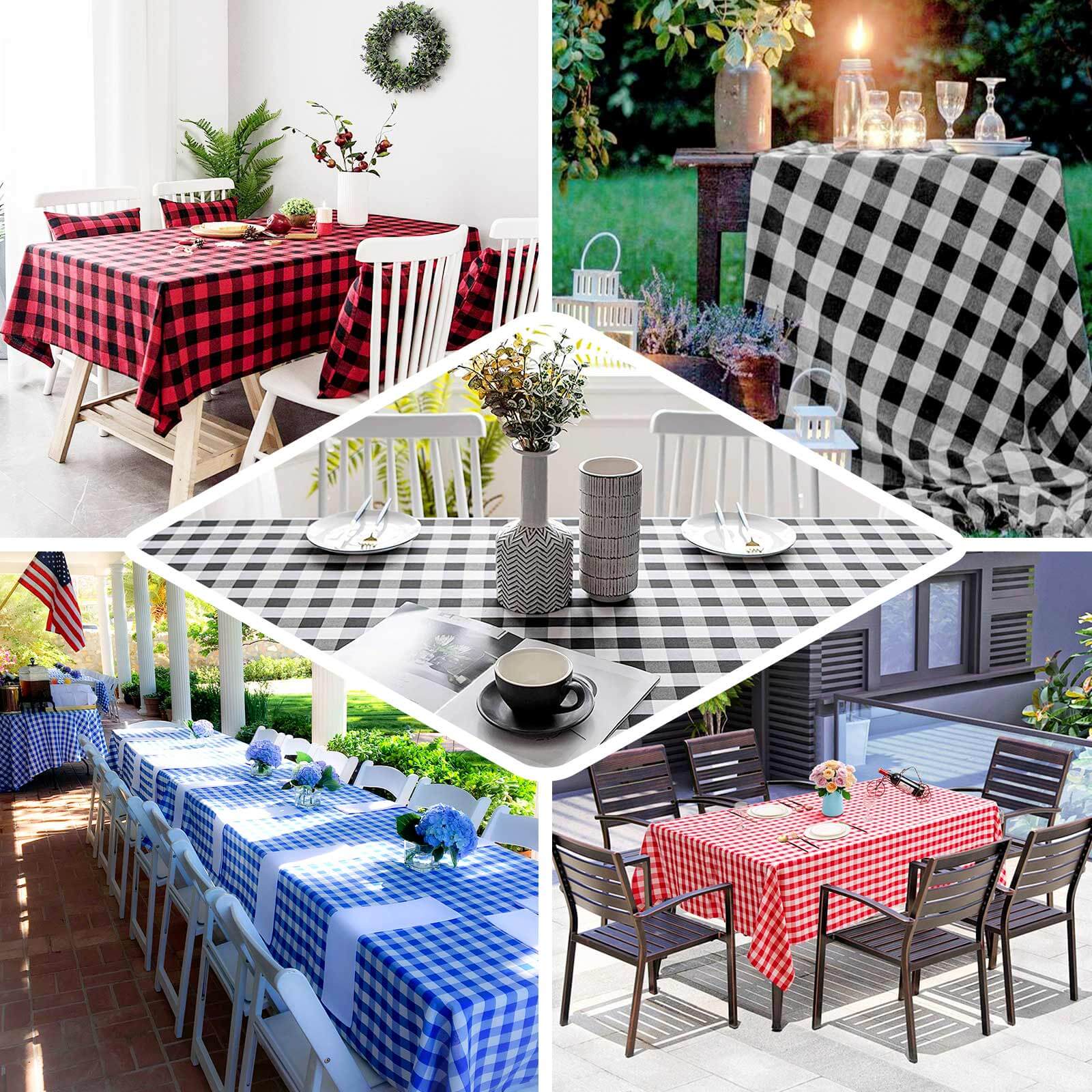 White/Sage Green Checkered Buffalo Plaid 60x102 Polyester Rectangle Tablecloth