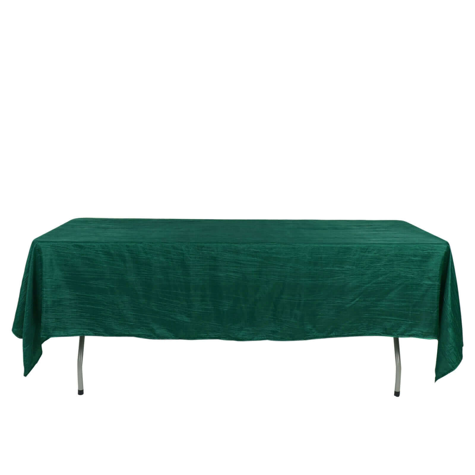 Hunter Emerald Green Crinkle Taffeta Rectangle Tablecloth 60x102