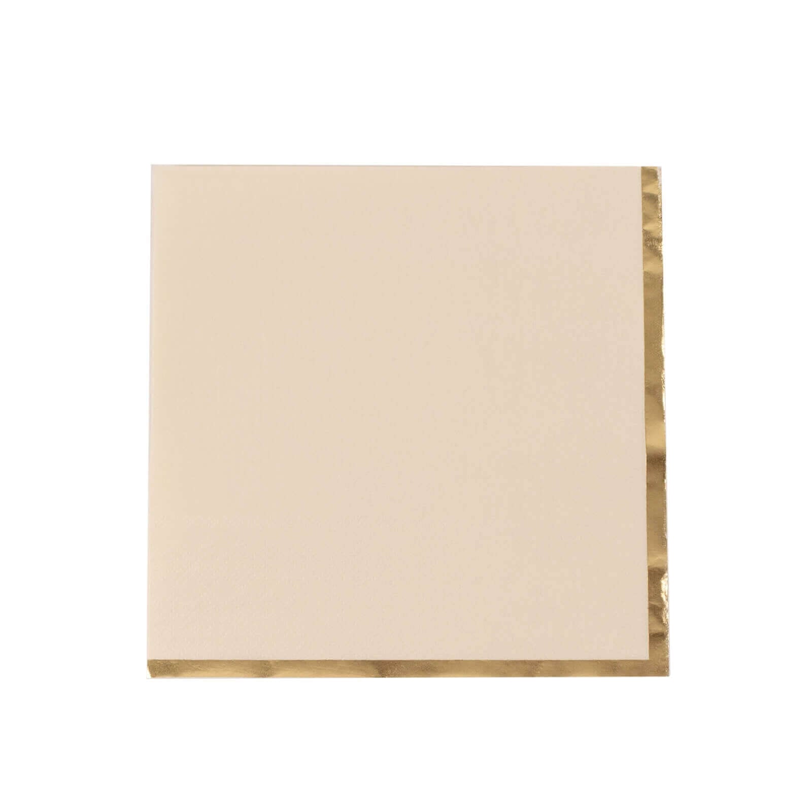 Hot Deal! 50-Pack Disposable 2-Ply Ivory Cocktail Paper Napkins with Gold Foil Edge, 6.5x6.5