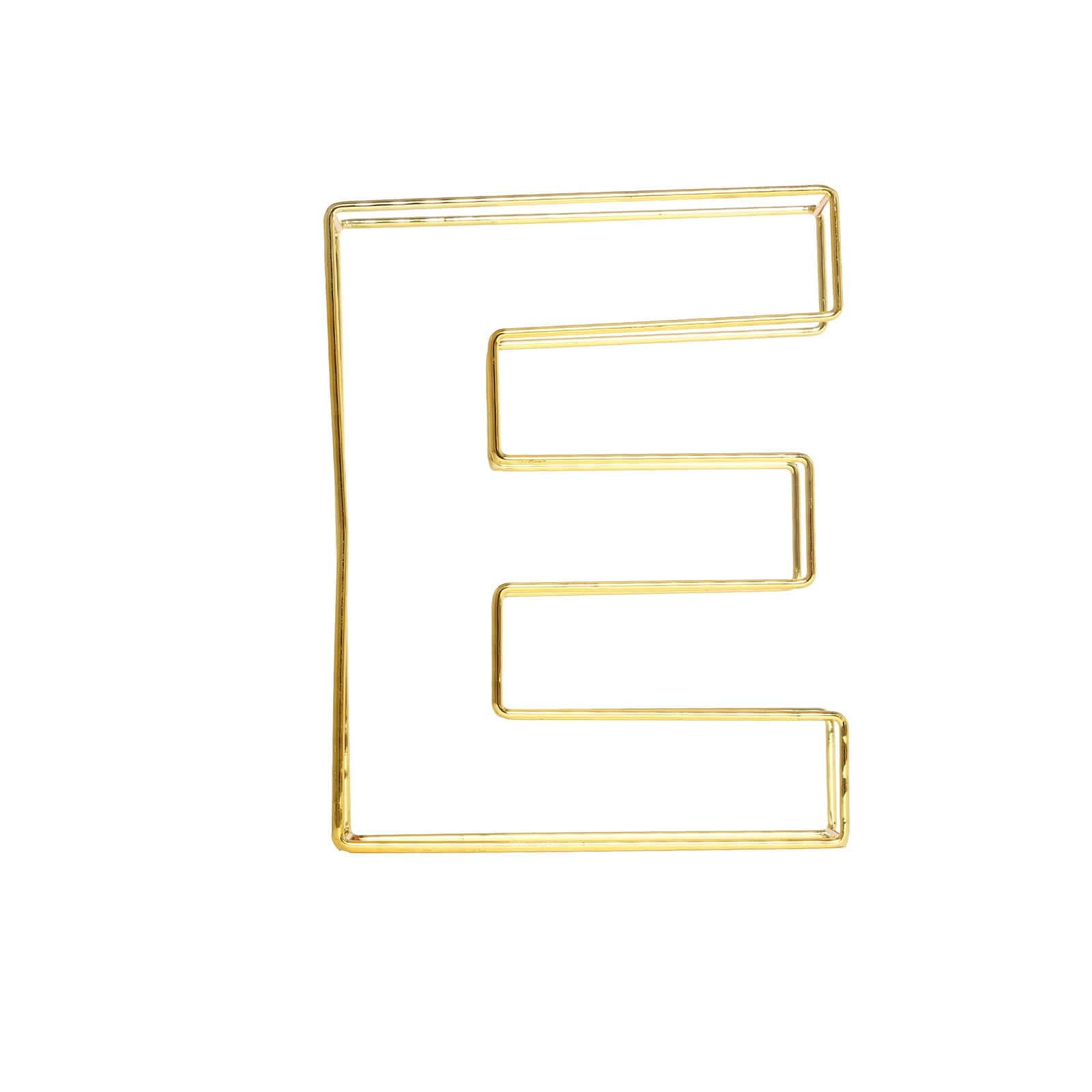 Hot Sale! 8-Foot Gold Freestanding 3D Decorative Metal Wire Letter 'E' for Wedding Centerpieces