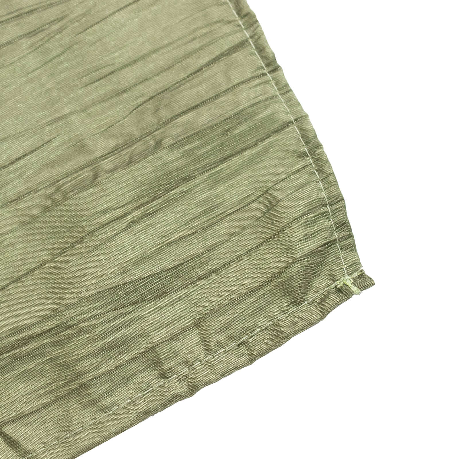 Hot! Dusty Sage Green 90x90 Square Accordion Crinkle Taffeta Table Overlay