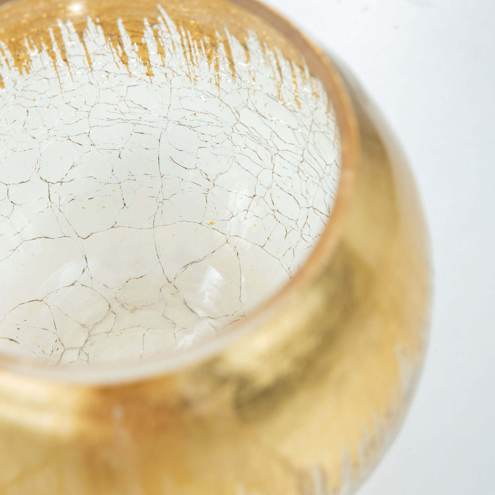 Stylish Gold Foiled Crackle Glass Flower Vase - Ideal Centerpiece for Events, 4.5