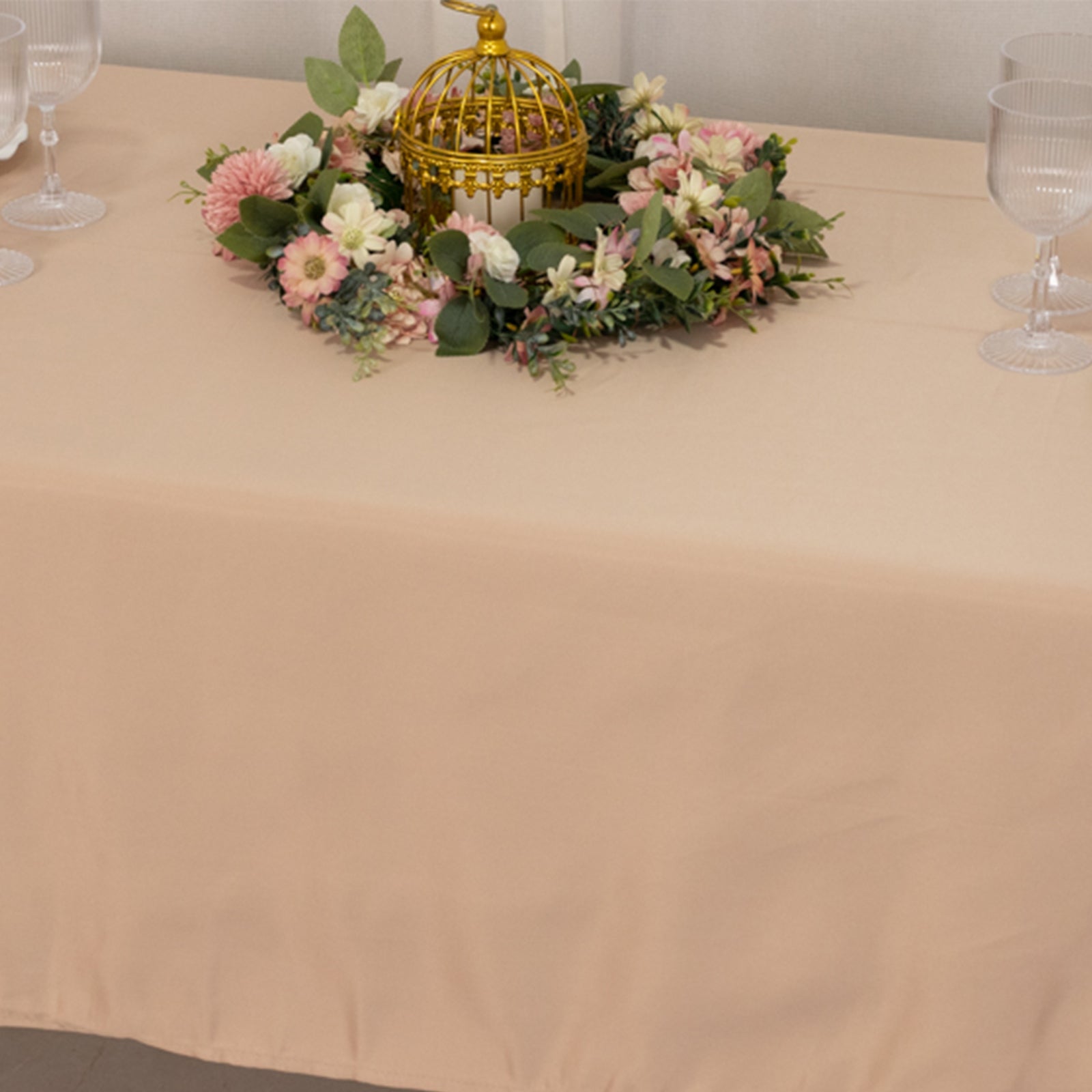 Nude Lamour Satin Rectangle Tablecloth (60x102) - Durable & Silky Soft