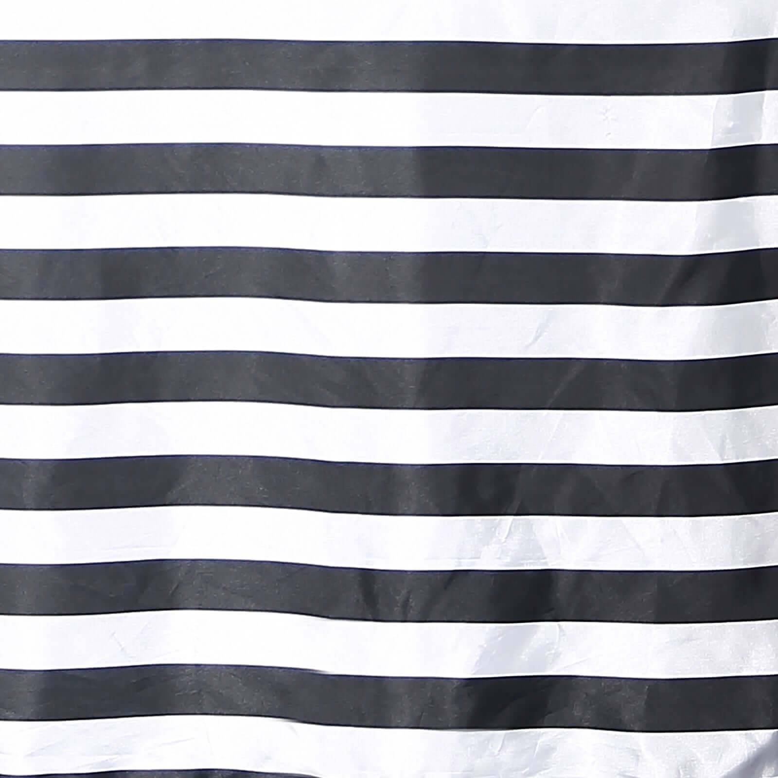 Black/White Stripe Satin Rectangle Tablecloth (90x132) - Ideal for Modern Celebrations
