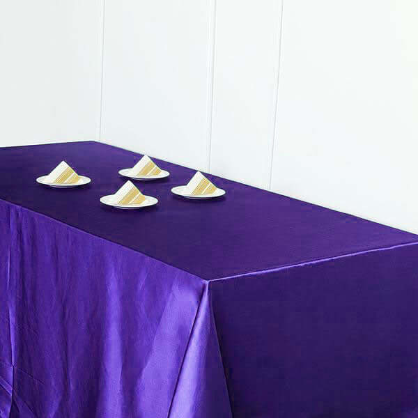 Exclusive Purple Seamless Satin Tablecloth 90x156