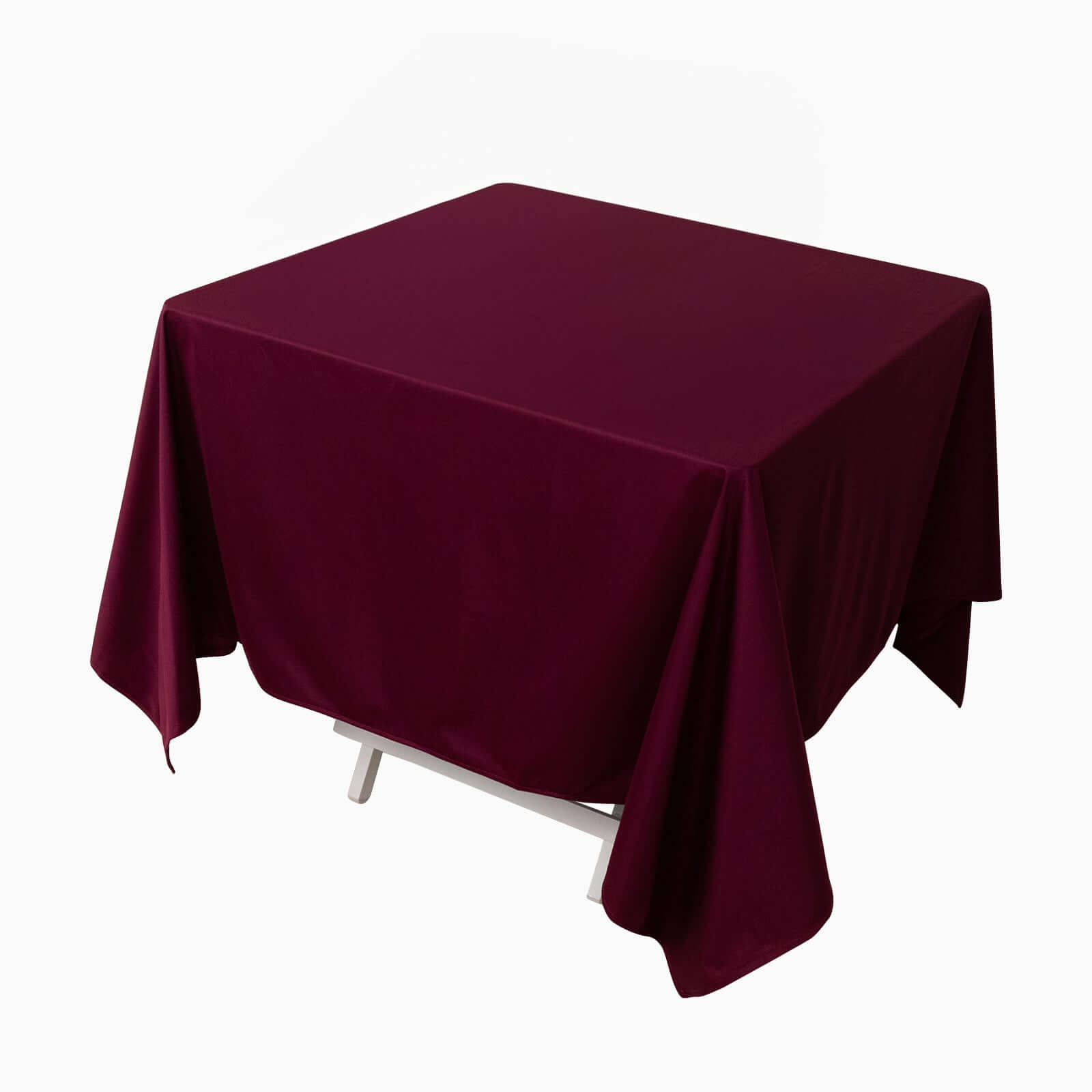 Burgundy 70x70 Premium Wrinkle-Free & Stain-Resistant Scuba Square Tablecloth