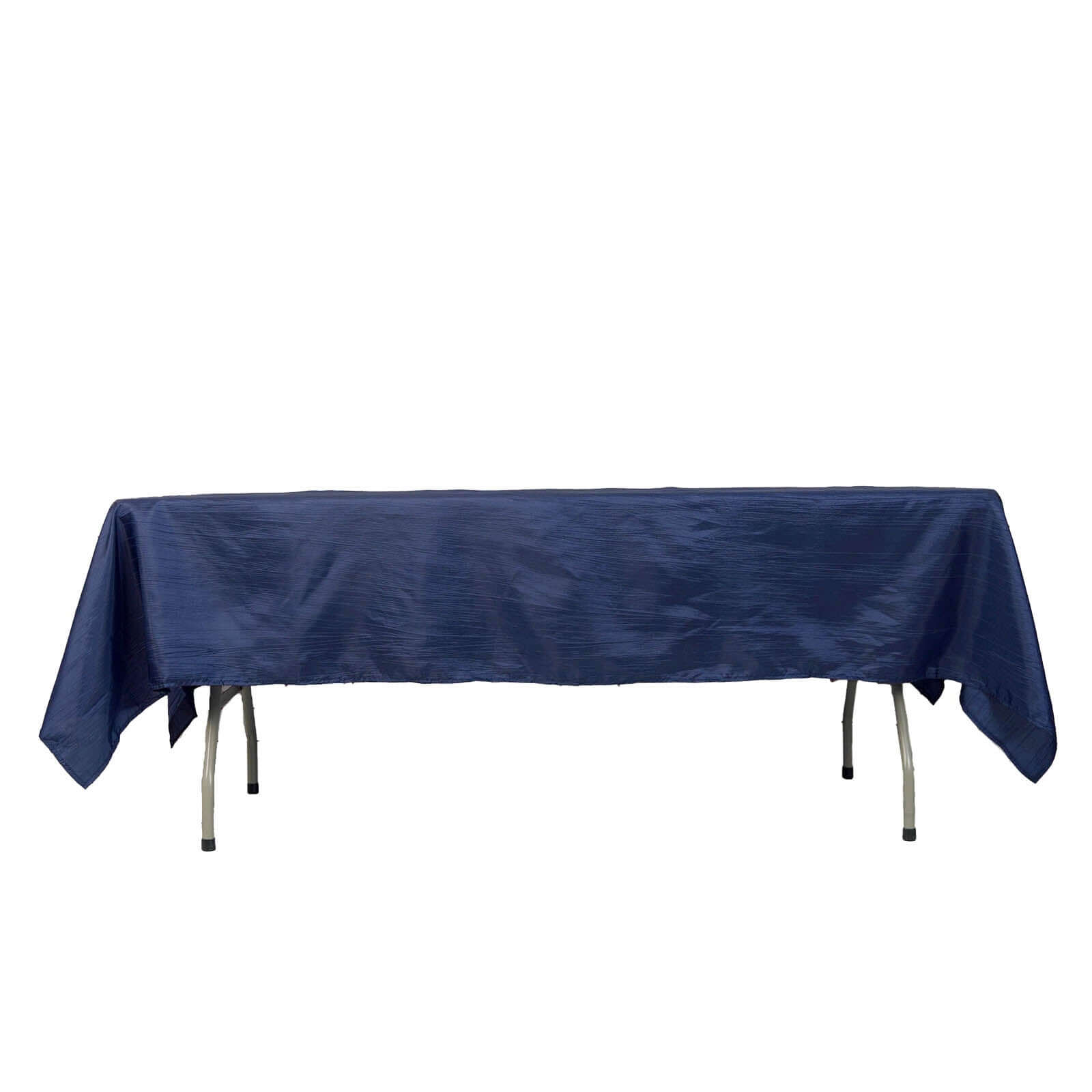 Navy Blue Accordion Crinkle Taffeta Rectangle Tablecloth 60x102