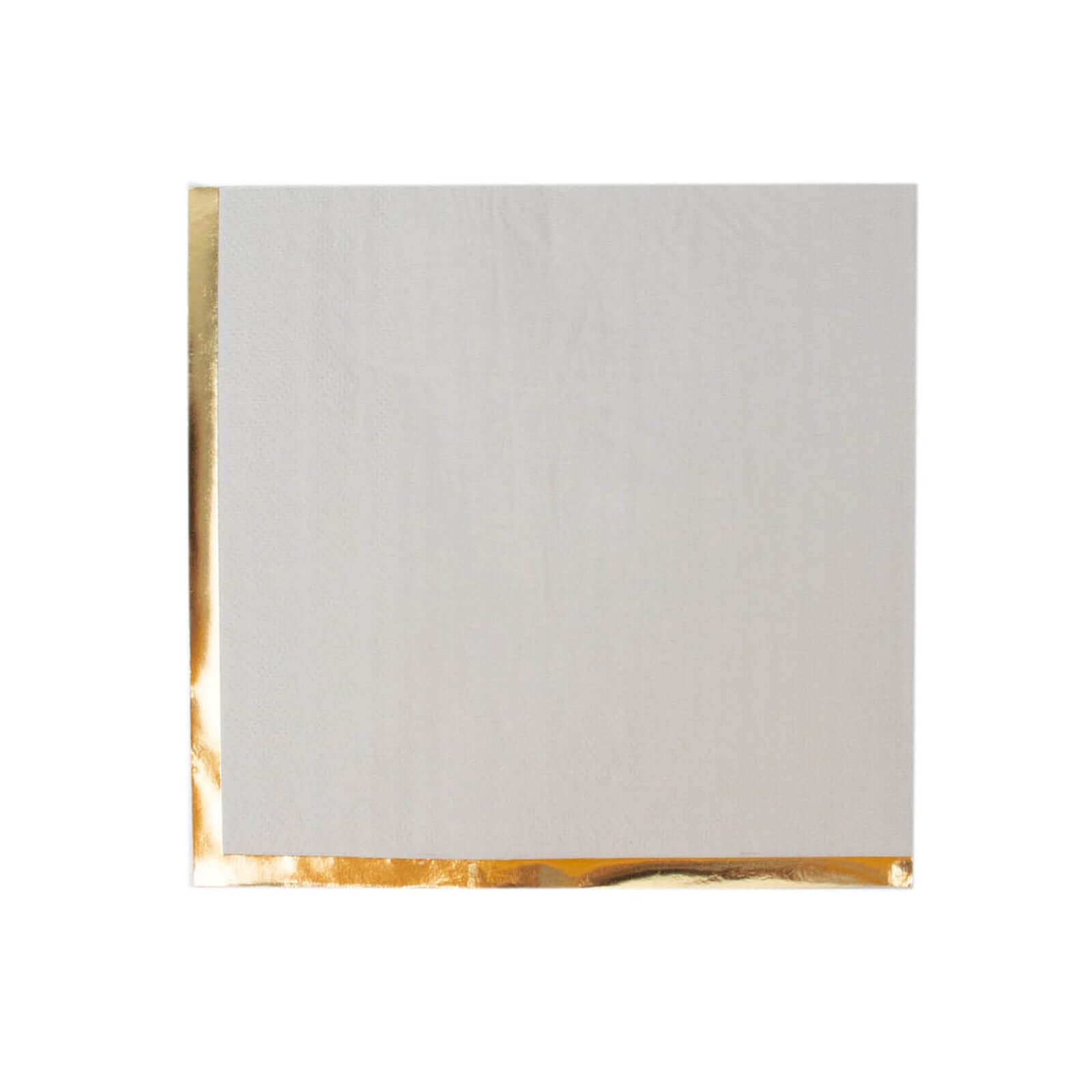 Hot! 50-Pack Disposable 2-Ply Gray Cocktail Napkins with Gold Foil Edge, 6.5x6.5