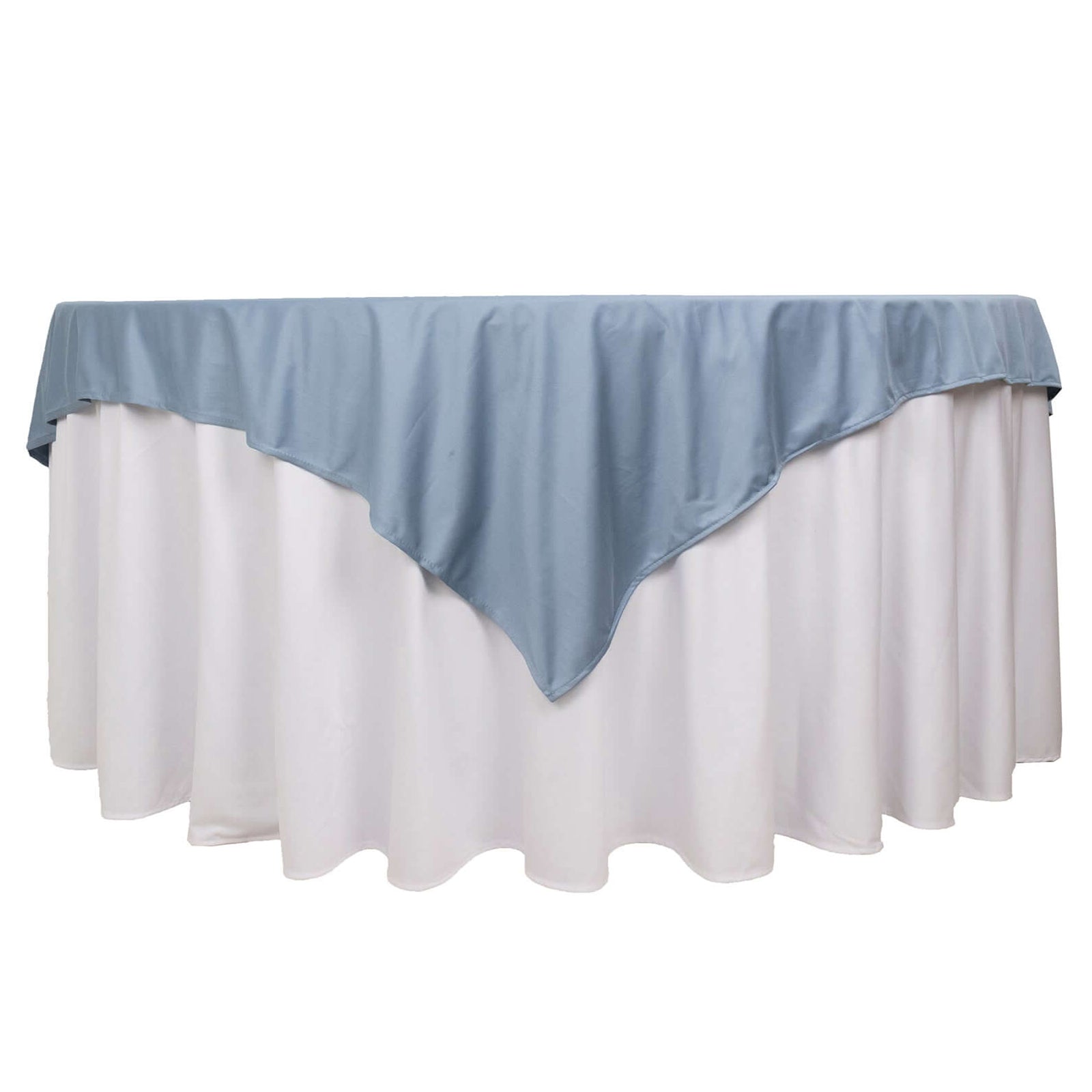 Premium Dusty Blue 70x70 Scuba Table Overlay - Wrinkle & Stain Free