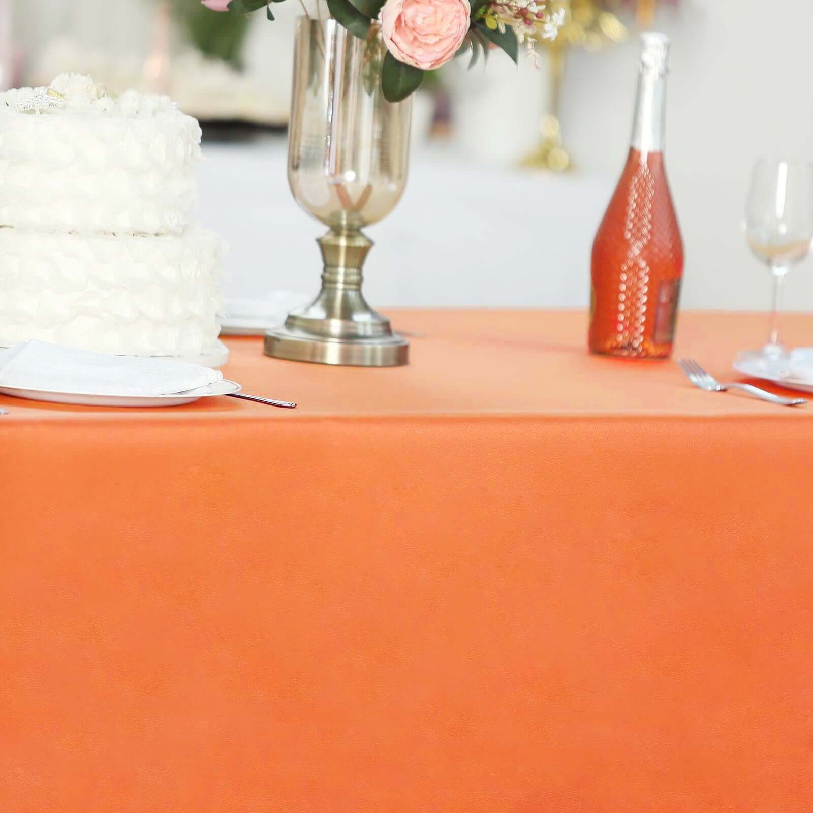 Stylish and Durable Orange Polyester Rectangle Tablecloth (60x102) - Perfect for Any Event