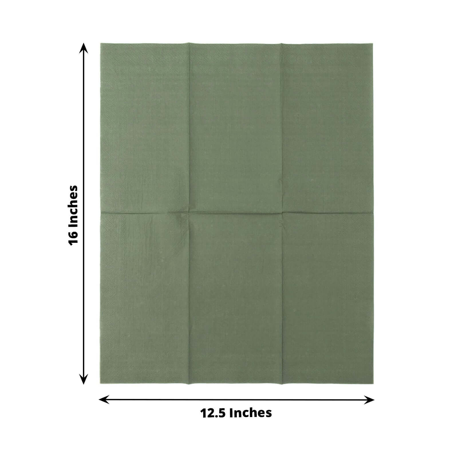 50-Piece Soft Dusty Sage Green Disposable 2-Ply Paper Napkins for Weddings