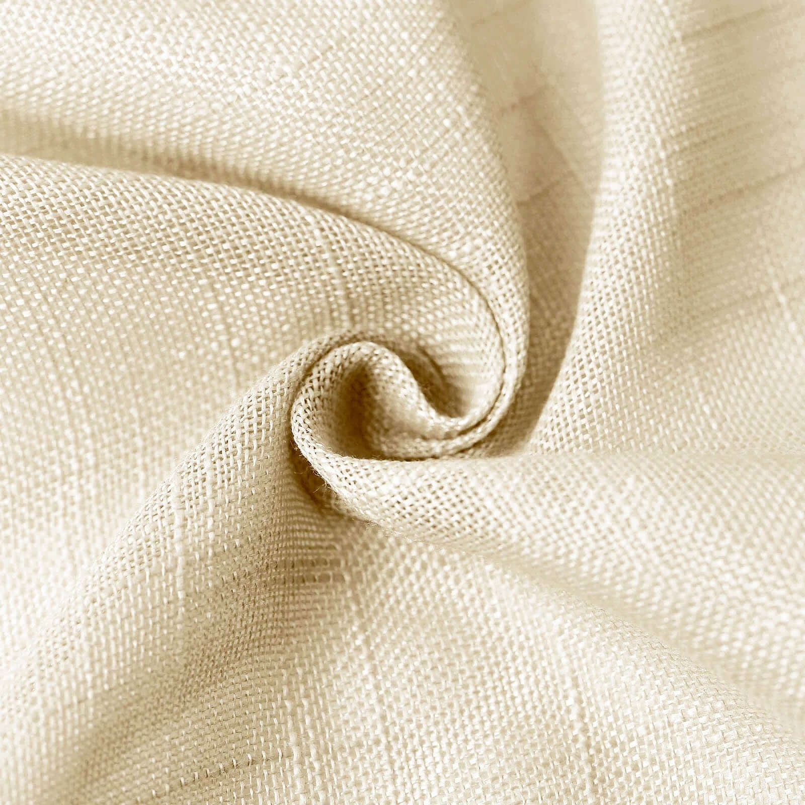 Premium Beige Faux Linen Rectangular Tablecloth (90x132) - Slubby, Wrinkle-Resistant & Seamless