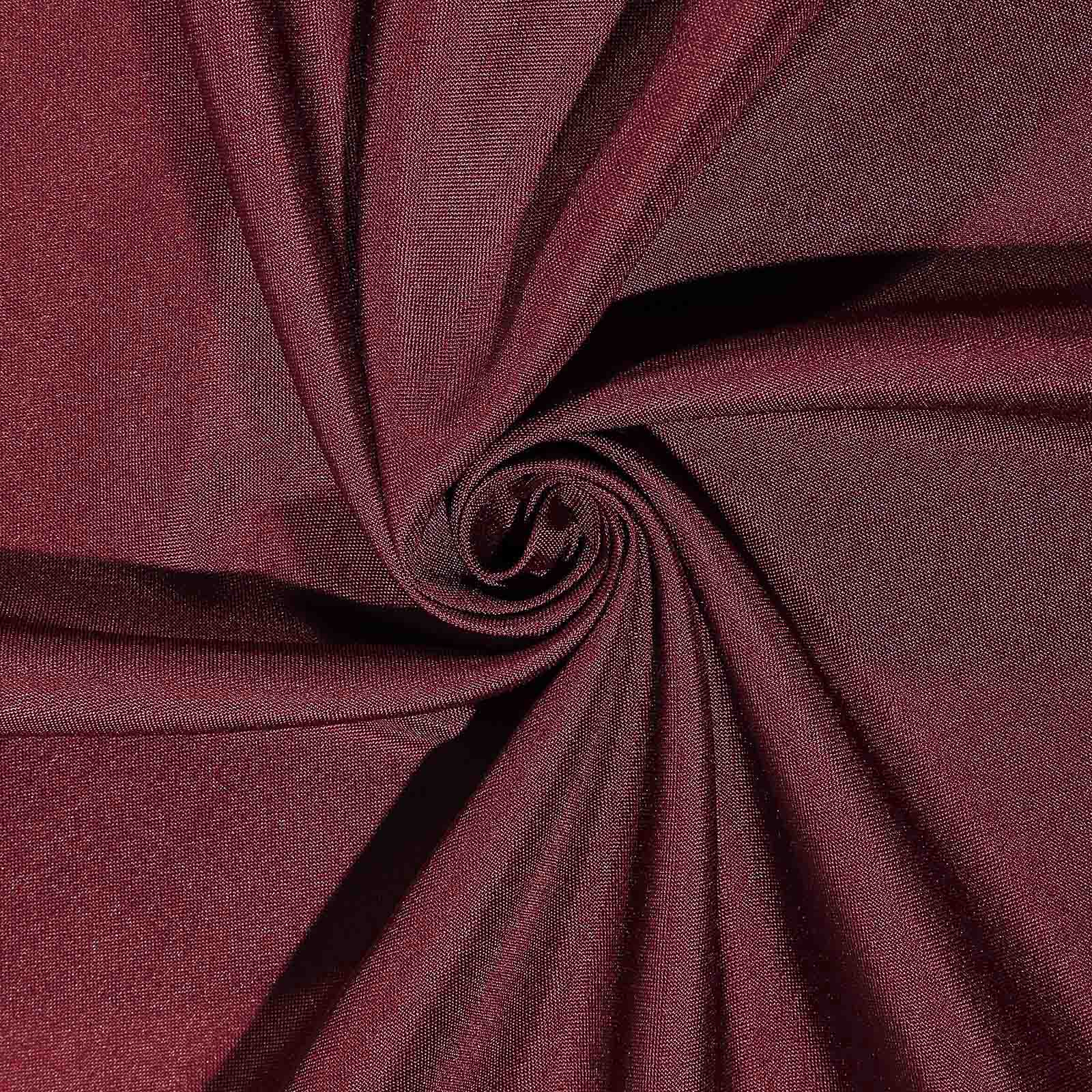 Durable Burgundy Fitted Polyester Rectangle Tablecloth for 8FT Tables - Easy Maintenance