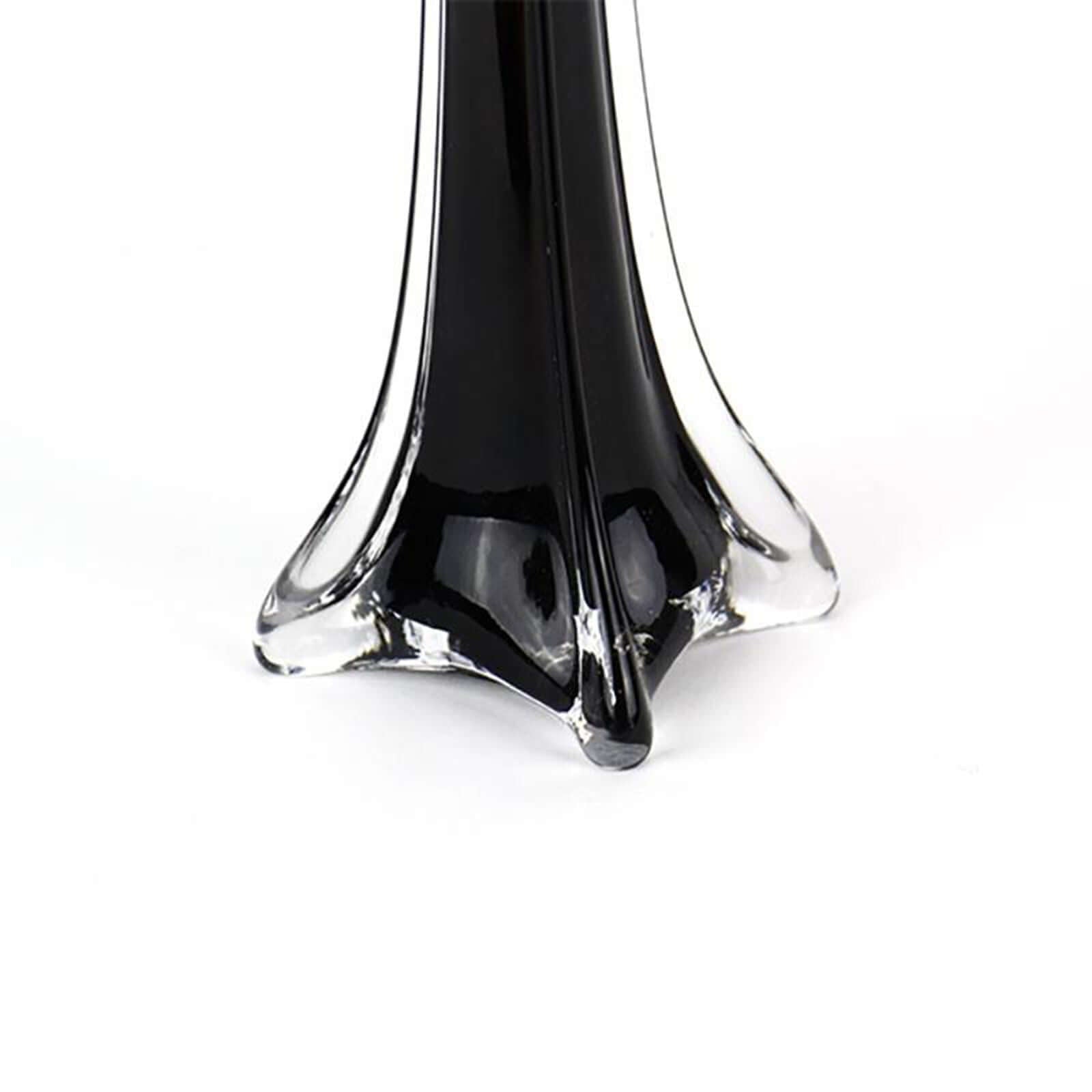 Hot Sale! 6-Piece Set of Black Glass Eiffel Tower Flower Vases for Tall Wedding Table Decor