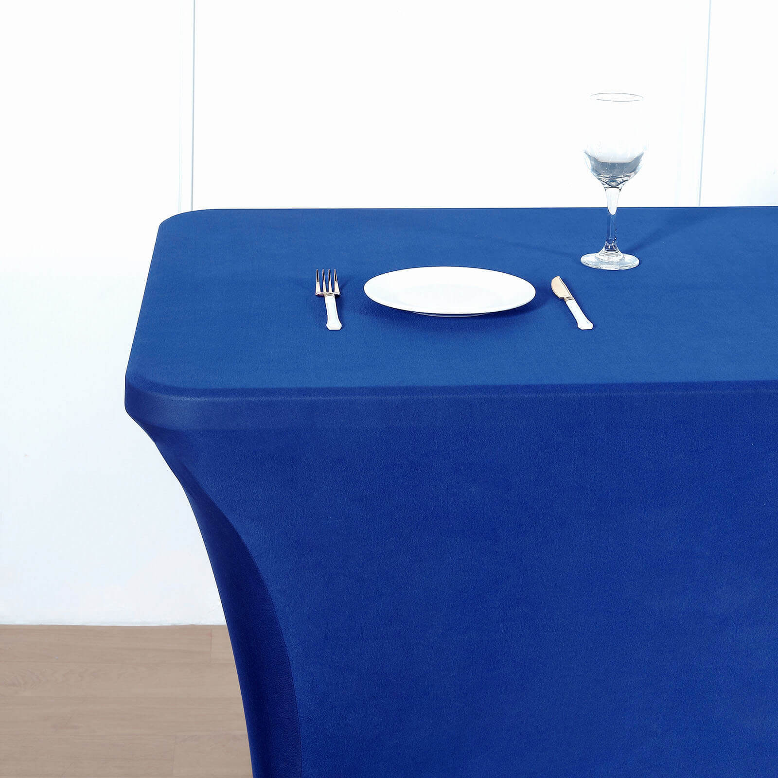 Royal Blue Durable Stretch Spandex Table Cover for 8-Foot Rectangles - Perfect for Events!