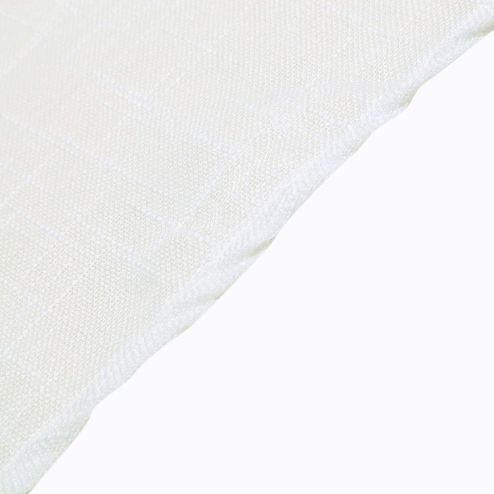 White 60x126 Rectangular Faux Linen Tablecloth - Wrinkle-Free for Weddings & Special Events