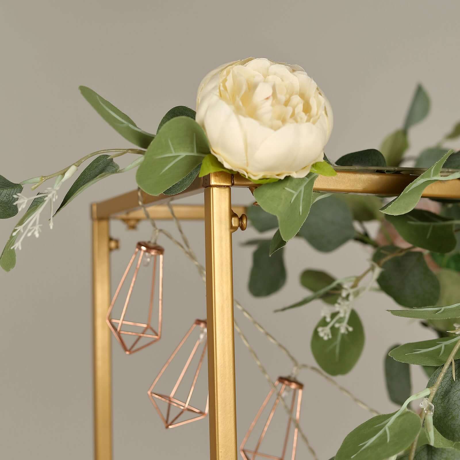 48-Inch Tall Gold Adjustable Metal Over-The-Table Flower Arch for Wedding Display