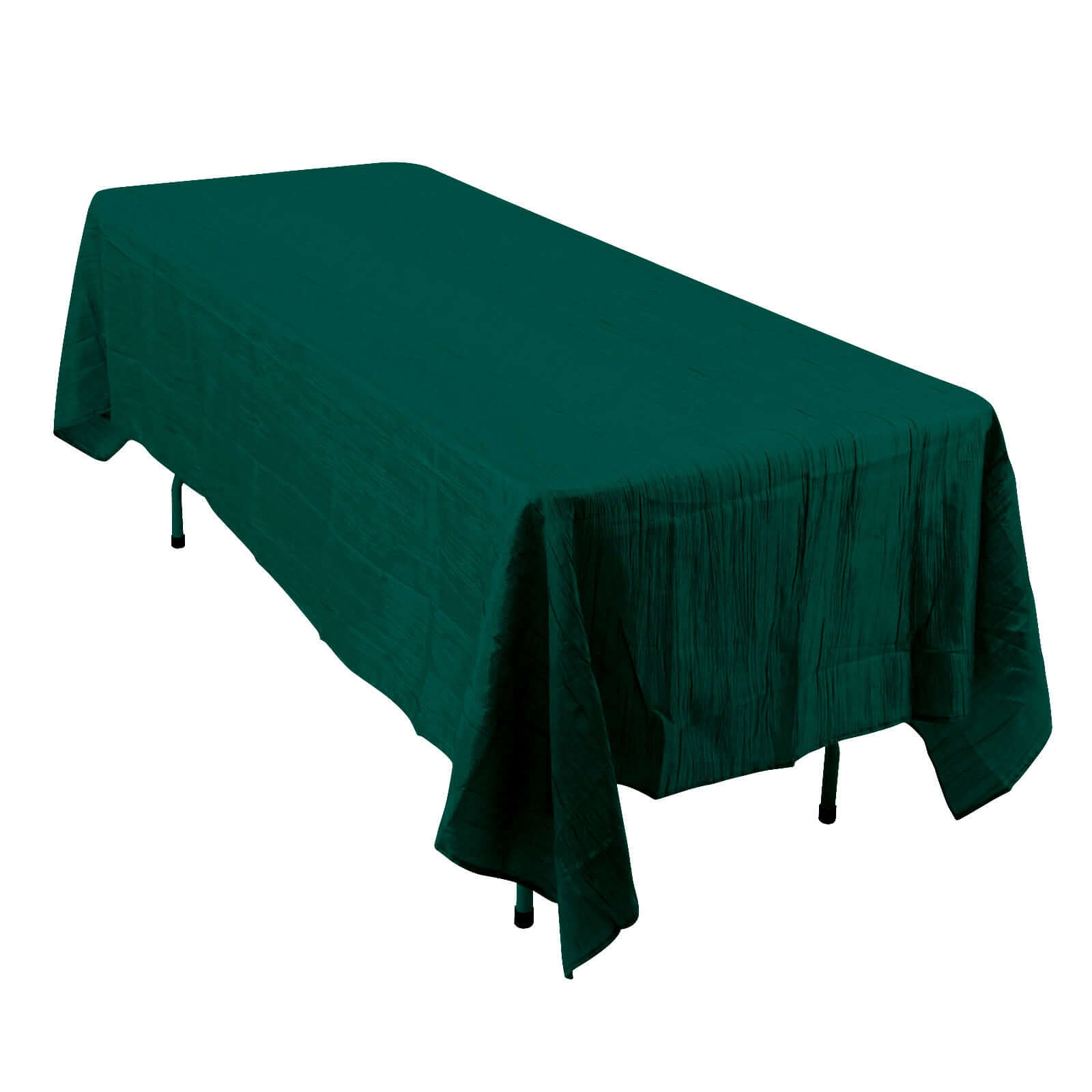Hunter Emerald Green Crinkle Taffeta Rectangle Tablecloth 60x102