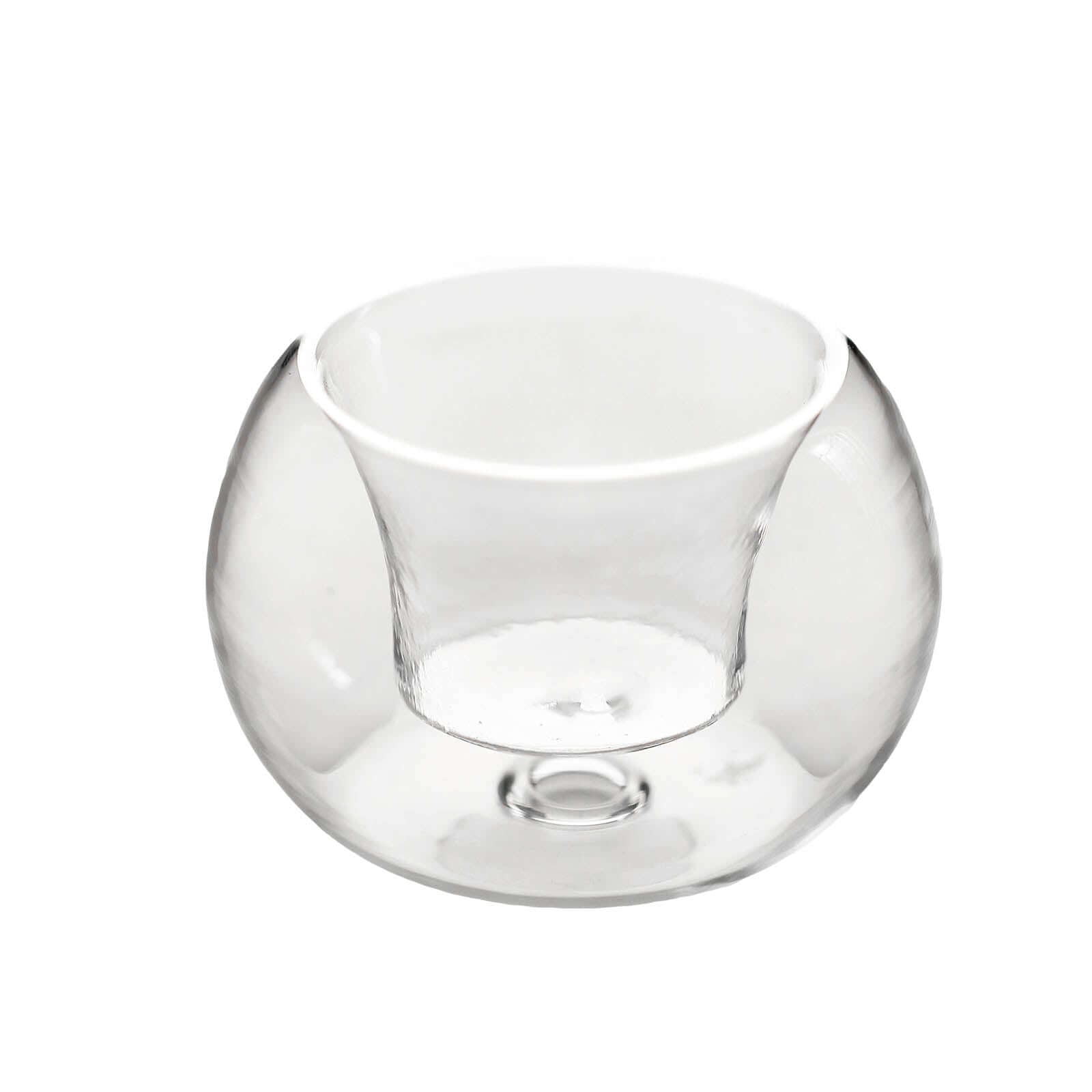 6-Piece Crystal Clear Glass Globe Votive Candle Holders for Events