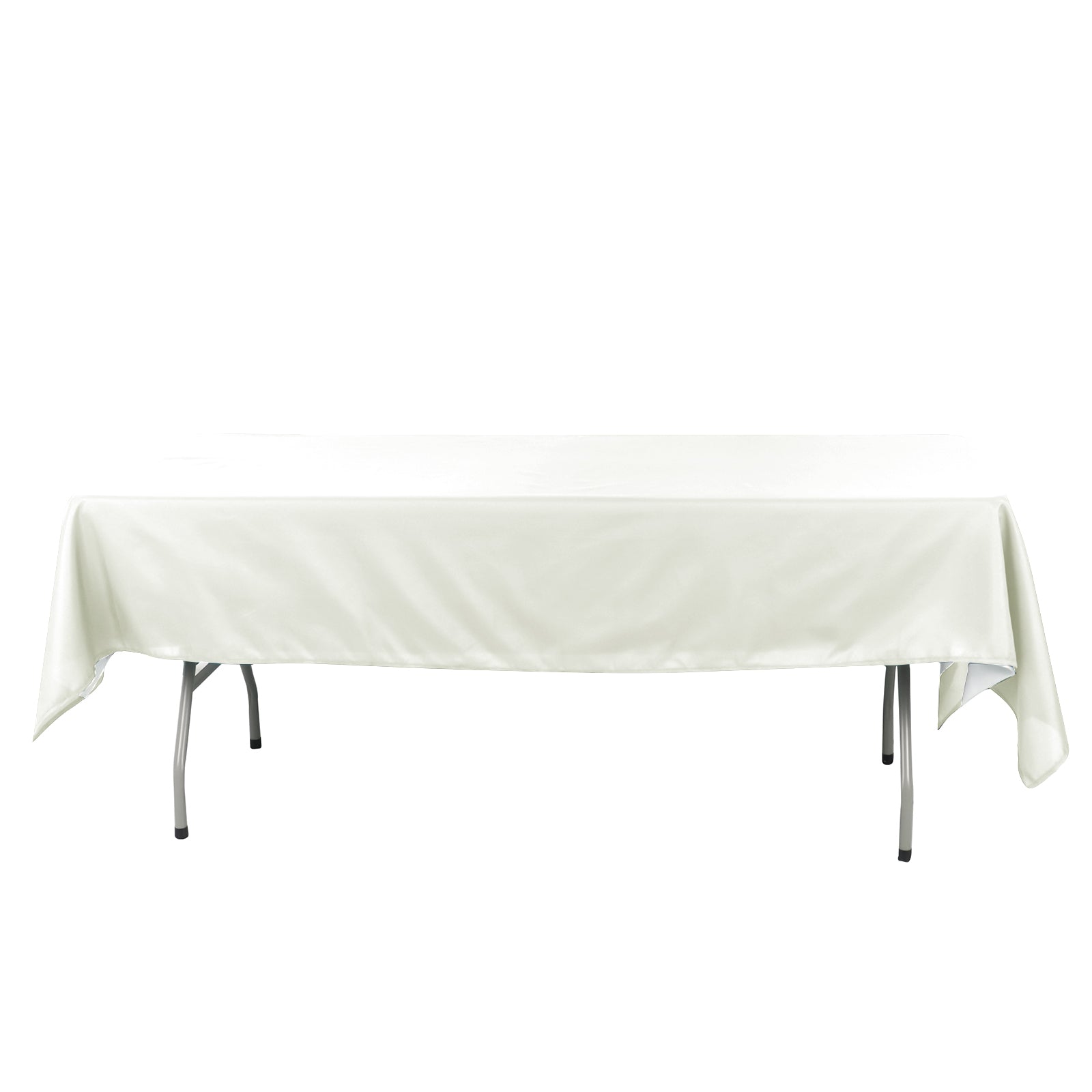 Ivory Wrinkle-Resistant 60x102 Cotton Blend Rectangle Tablecloth - Ideal for Events