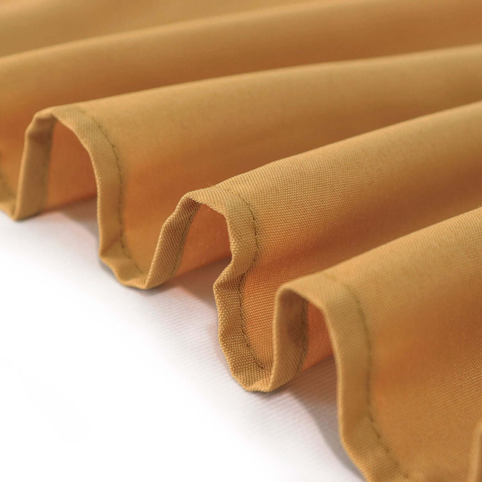 Wrinkle-Resistant Gold Polyester Rectangle Tablecloth 54x96 for Weddings and Events - Easy Care!