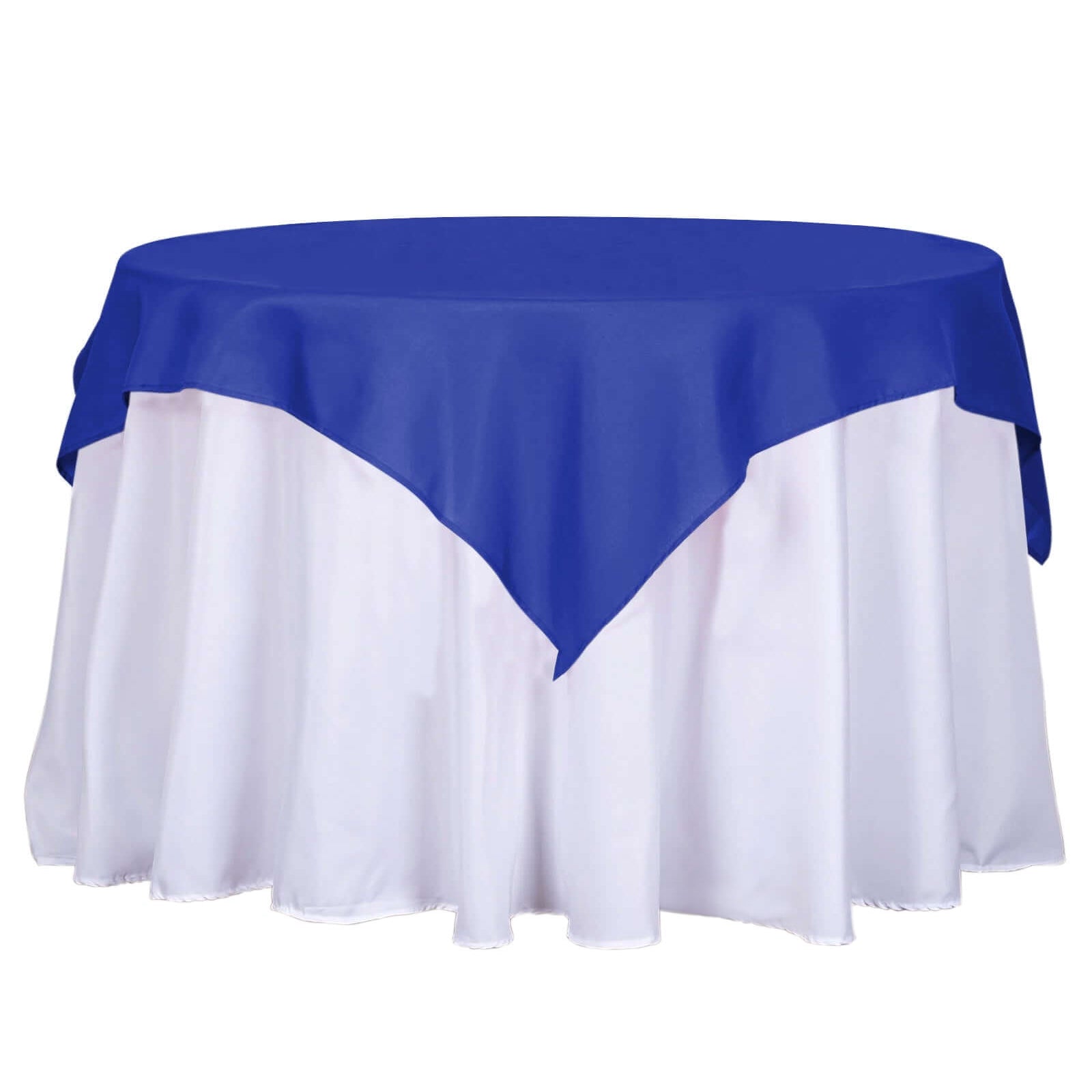Wrinkle-Resistant & Durable Royal Blue 54x54 Polyester Square Table Overlay