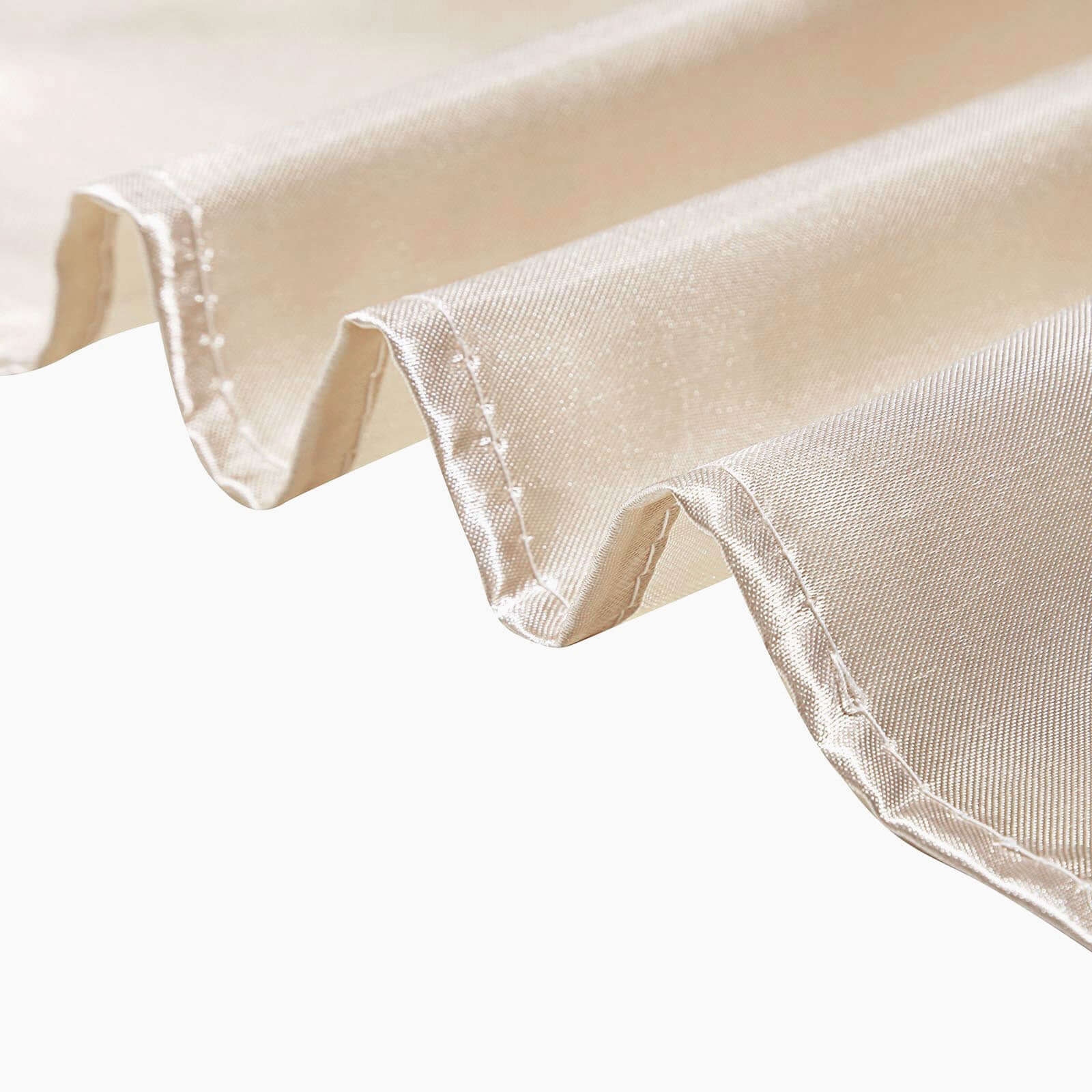 Beige Satin 60x60 Square Table Overlay - Smooth & Silky Table Cover, Great Deal