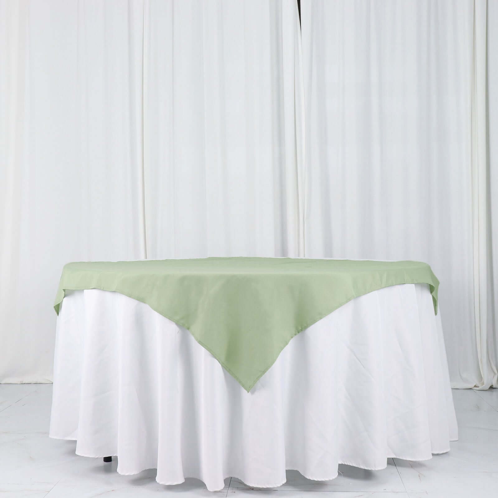 Sage Green 54x54 Wrinkle-Resistant & Durable Polyester Square Table Overlay