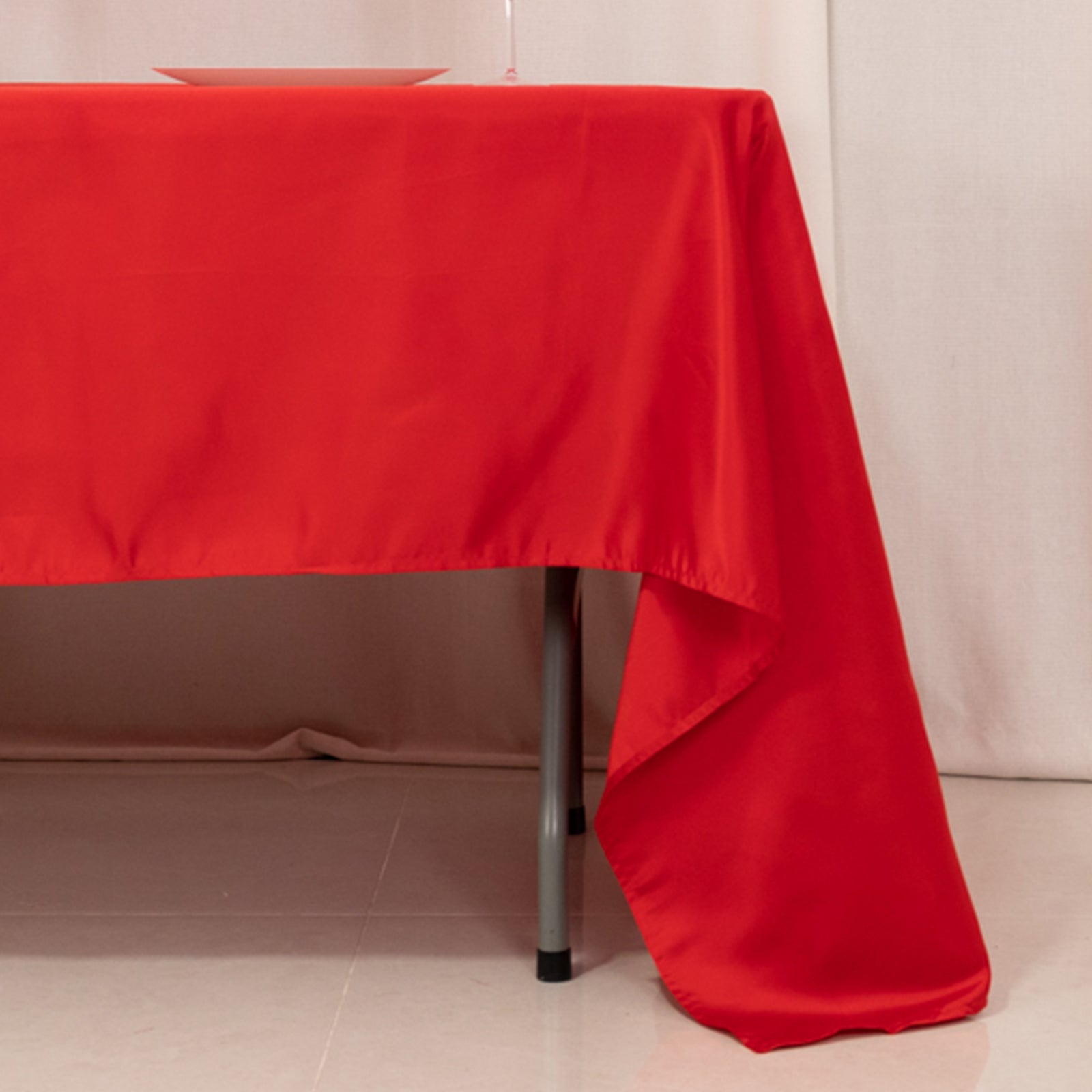 Soft & Durable Red Lamour Satin Rectangle Tablecloth 60x126