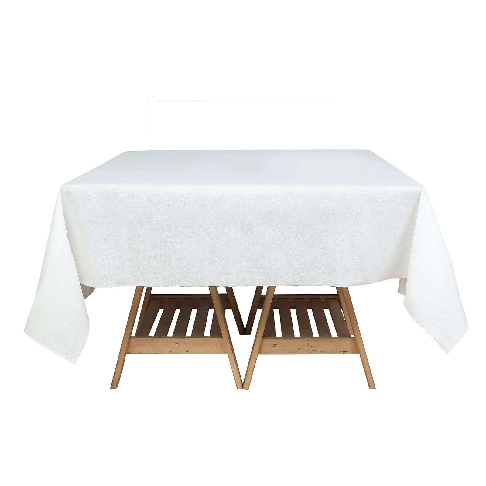 Waterproof Disposable PVC Tablecloths in White Vintage Lace Square Design, 65x65