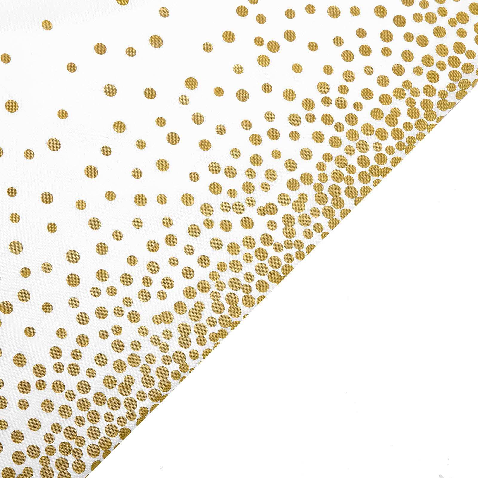 5-Pack Disposable PVC White Rectangle Table Covers with Gold Confetti Dots - Ideal for Events