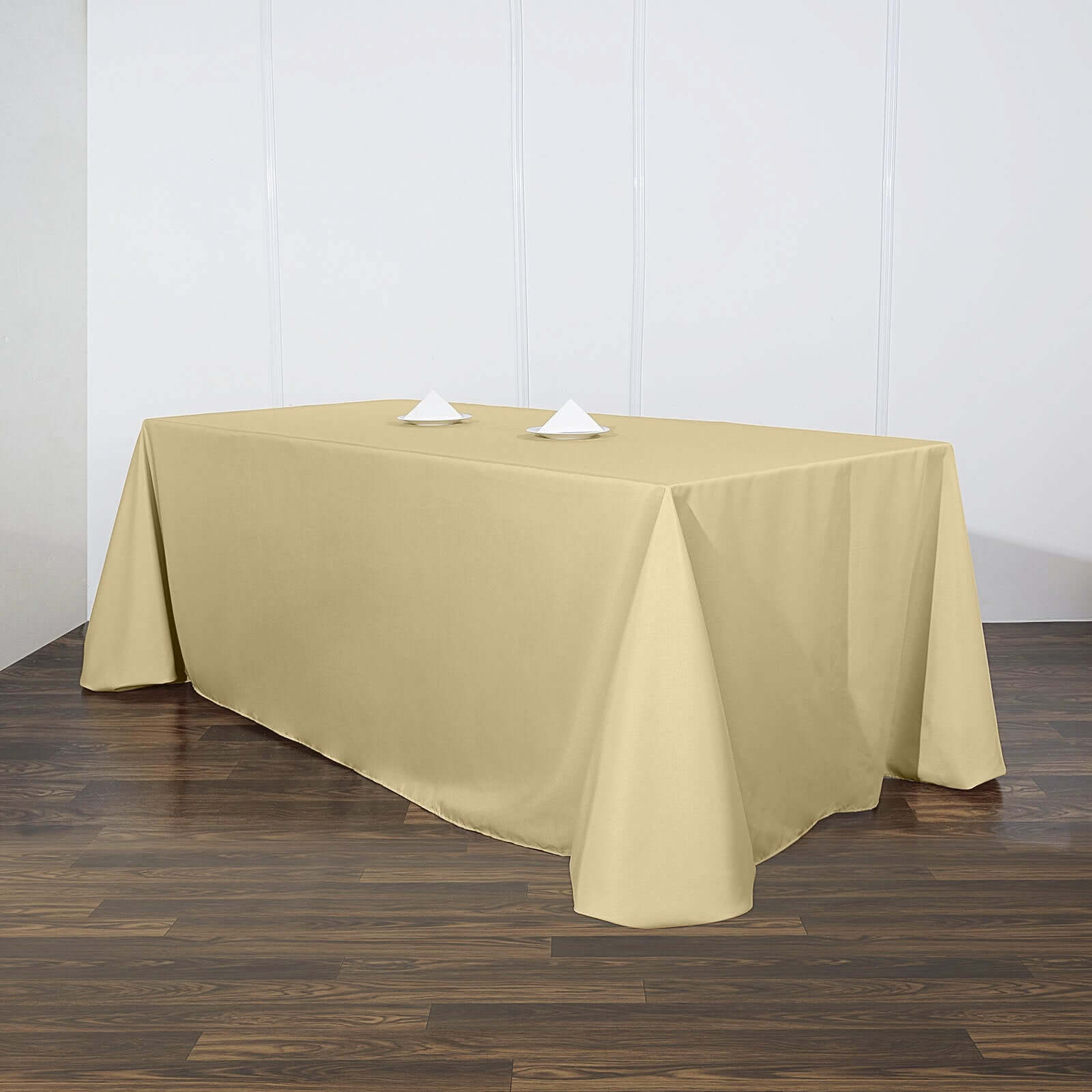 Premium Seamless Wrinkle-Resistant Polyester Rectangle Tablecloth in Champagne (90x156)