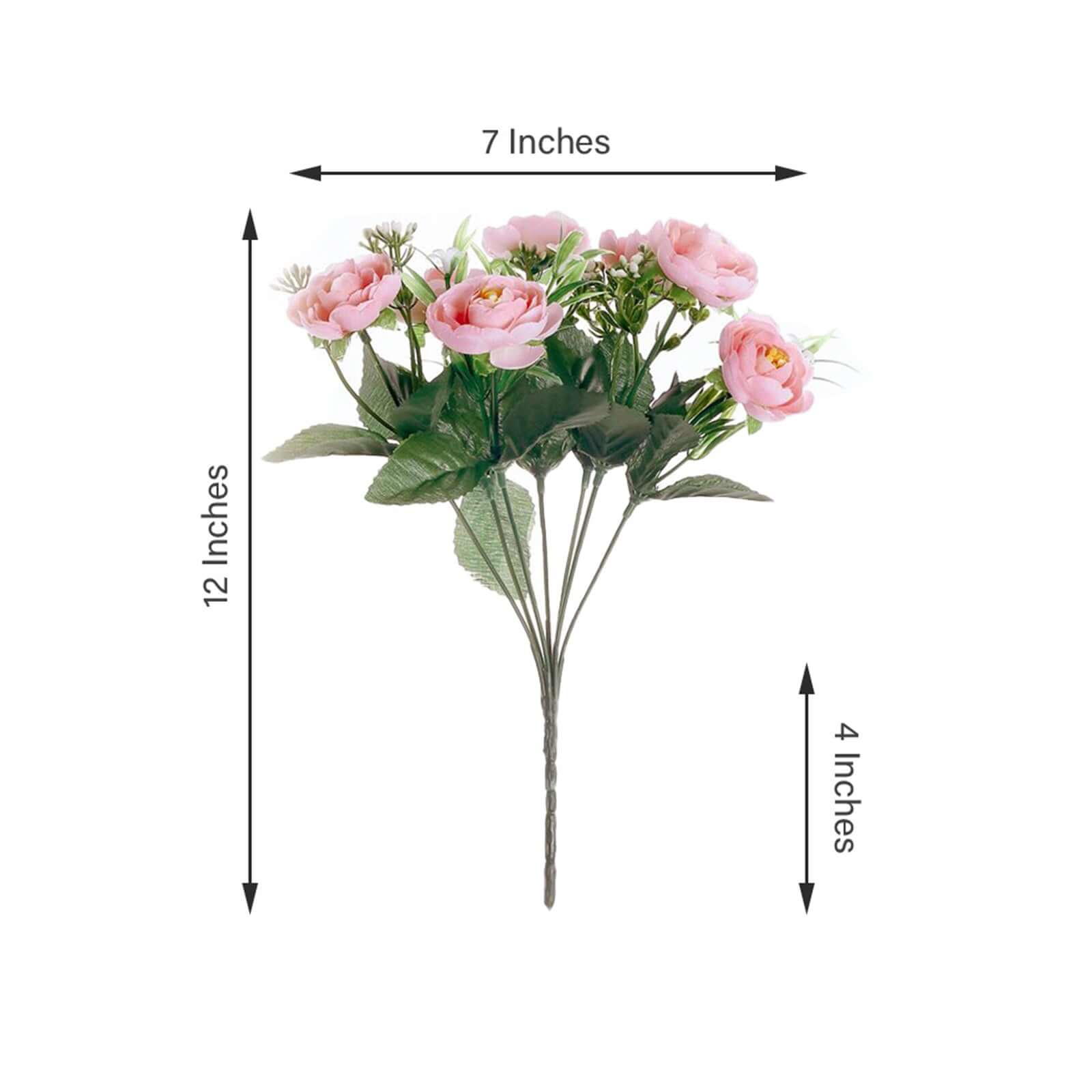 Hot Deal! 4 Pink Artificial Silk Peony Flower Bouquets