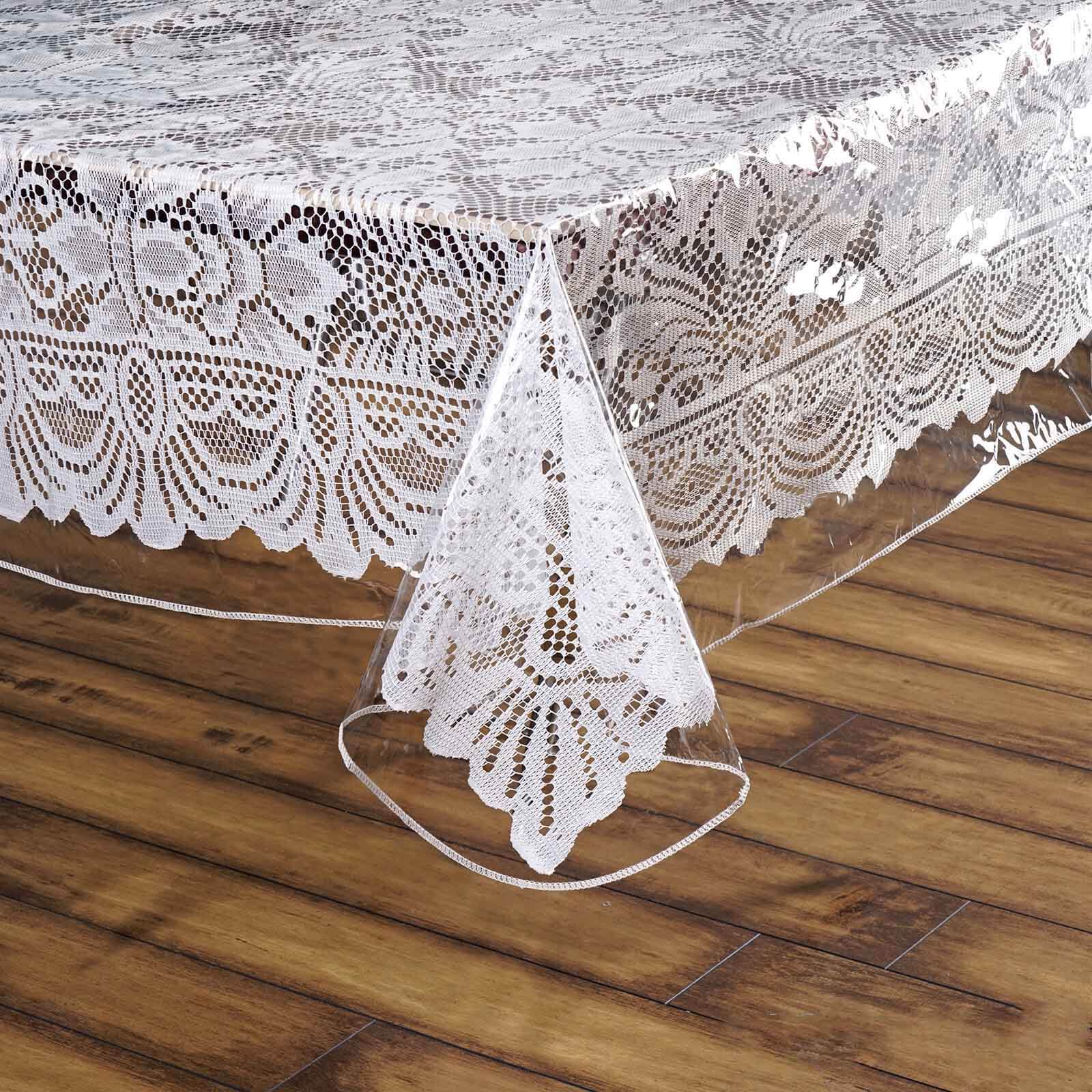 Vinyl Tablecloth Clear Eco-Friendly Rectangle - Sturdy PVC Tablecloth 60x90 10 Mil Thick