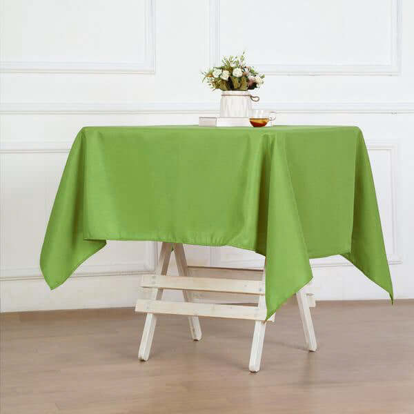 Apple Green 54x54 Polyester Square Table Overlay - Wrinkle-Free & Durable