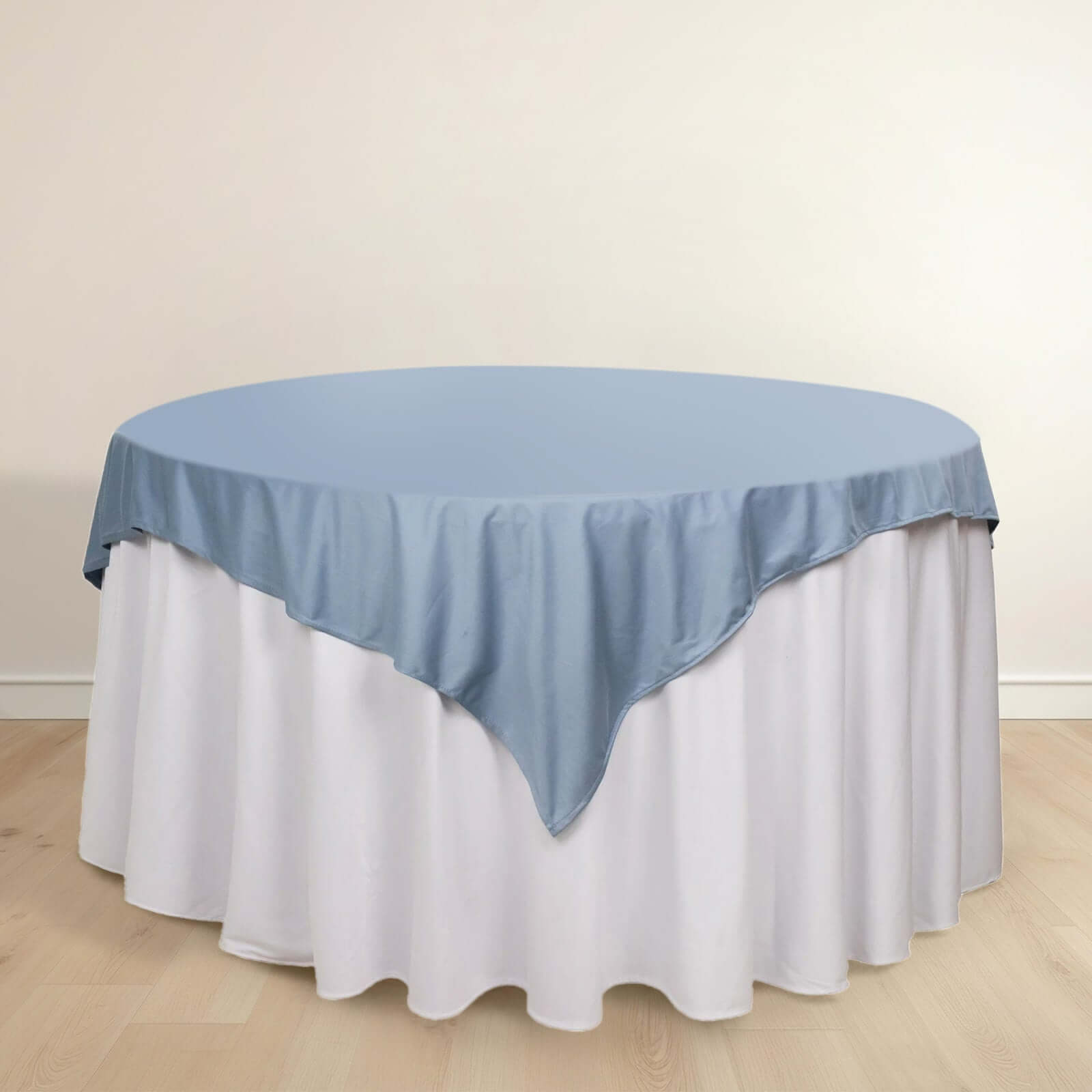 Premium Dusty Blue 70x70 Scuba Table Overlay - Wrinkle & Stain Free