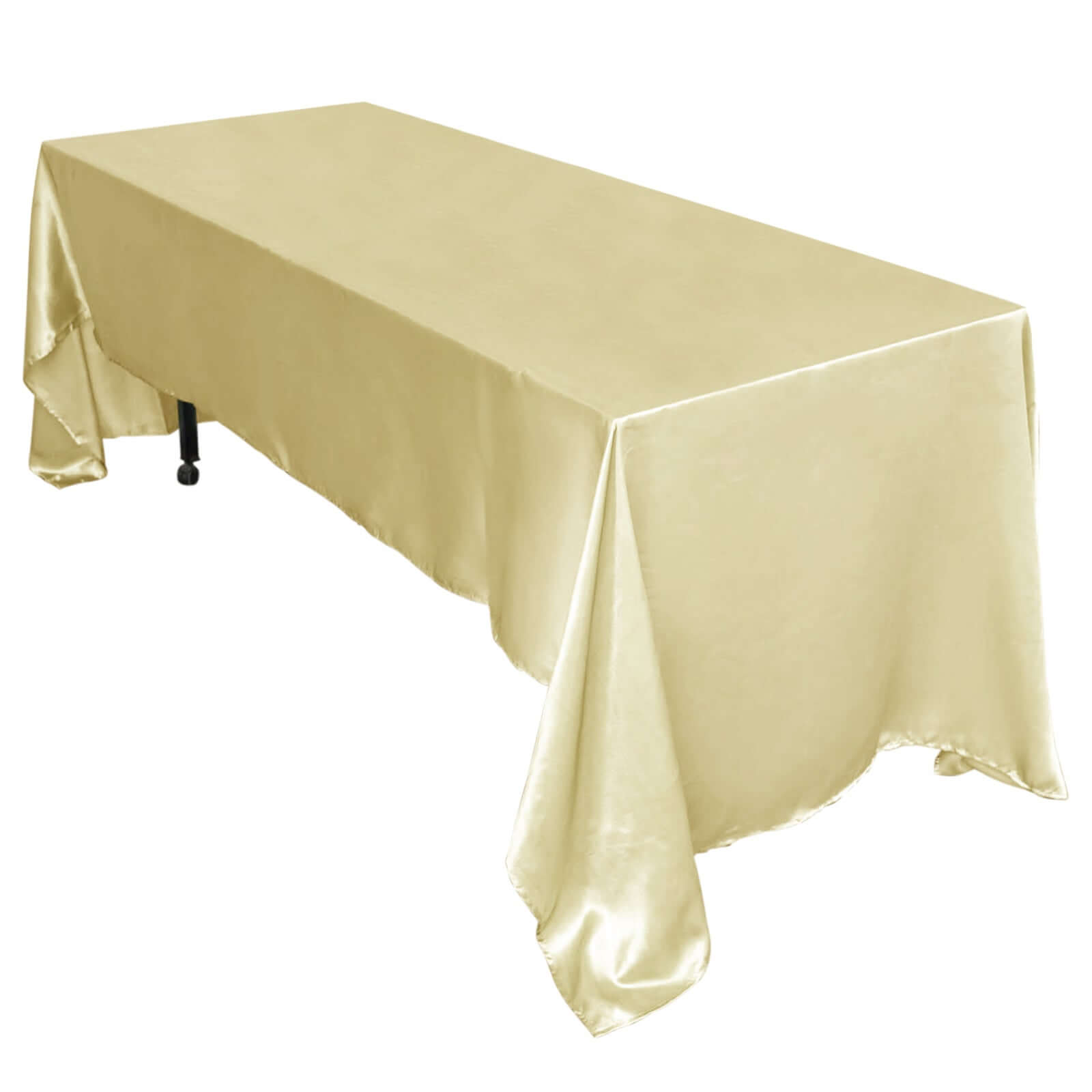 Champagne Satin 60x126 Rectangular Tablecloth - Smooth, Lustrous & Great Value