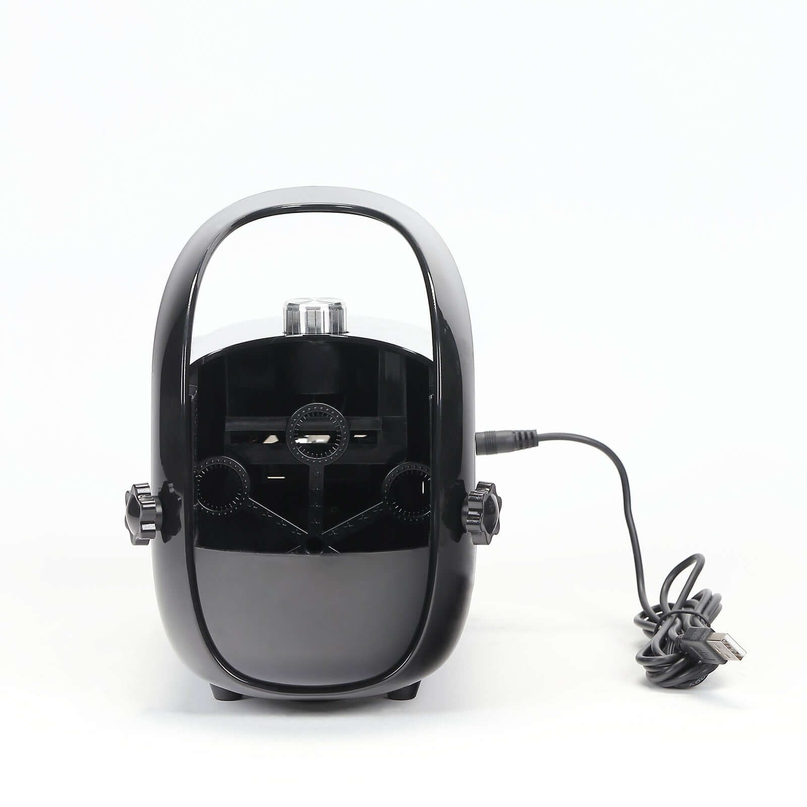 Portable Black Dual-Speed Automatic Bubble Machine, USB or Battery Powered