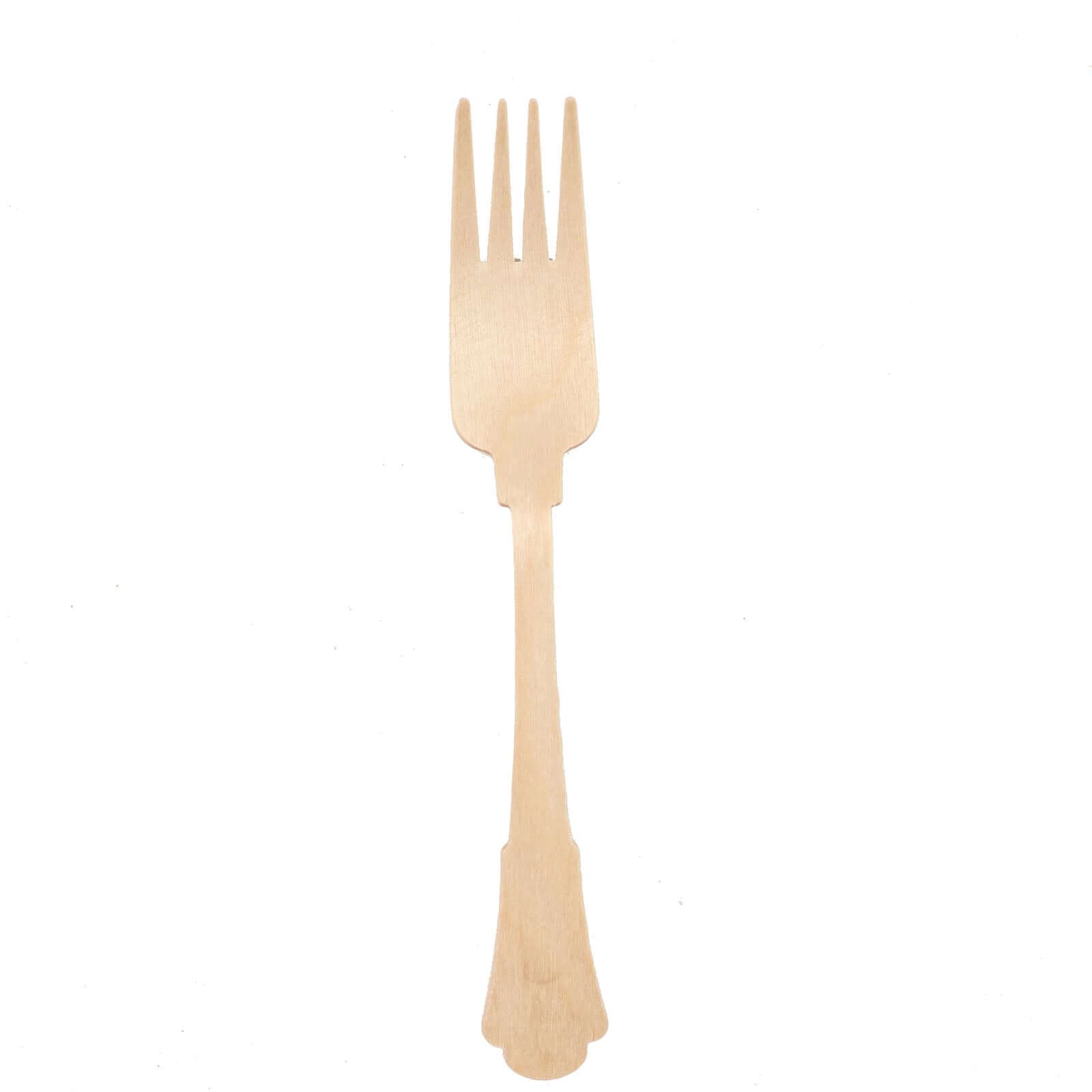 24-Pack Natural Birchwood Forks with Baroque Design - Ideal for Rustic Outdoor Parties! Eco-Friendly & Biodegradable