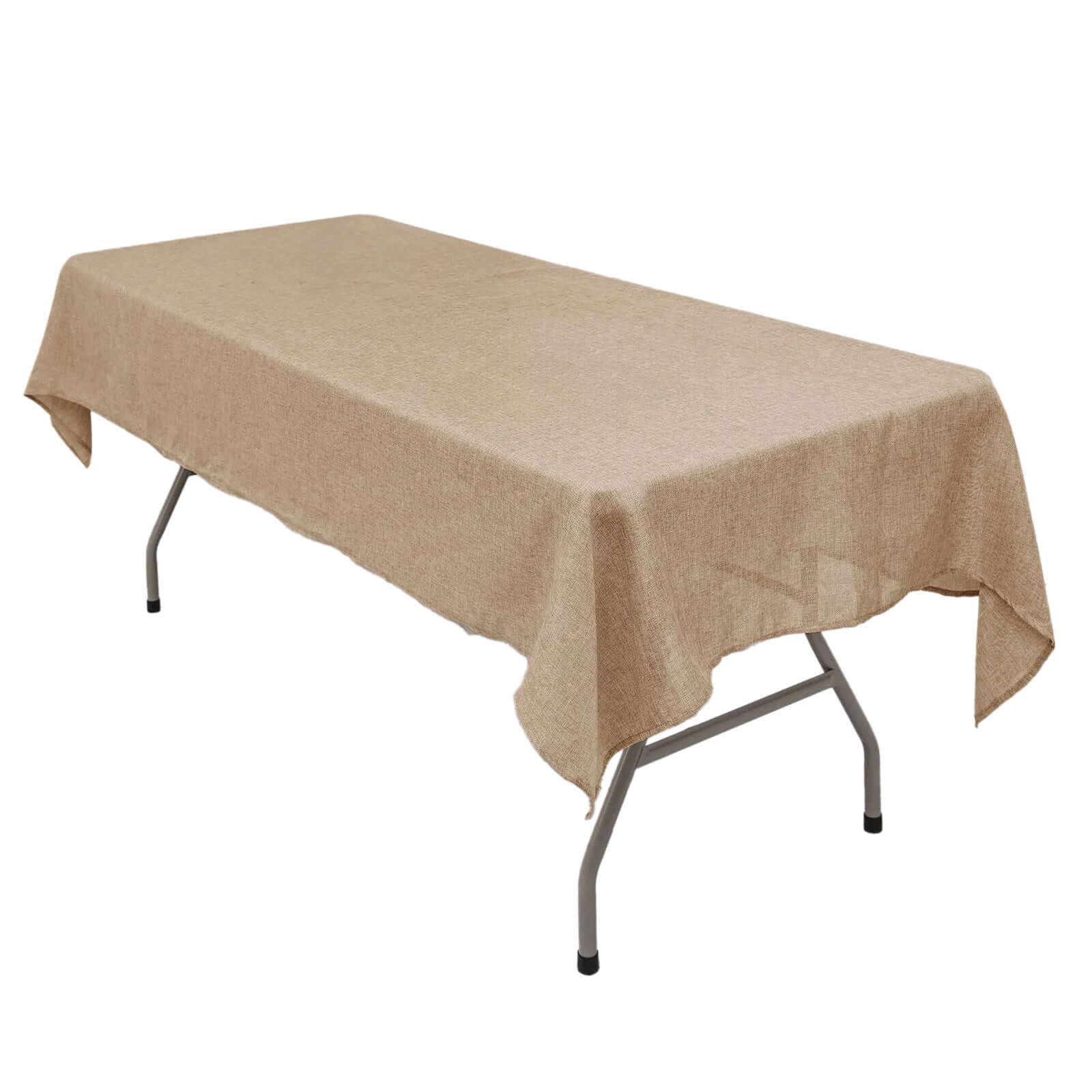 High - Quality Natural Faux Burlap Rectangle Tablecloth (54x96) for Rustic Events
