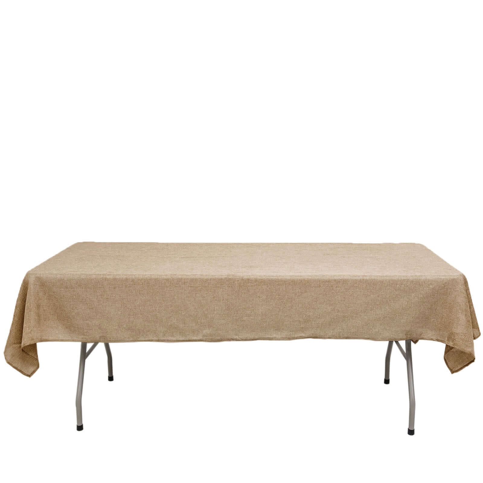 High - Quality Natural Faux Burlap Rectangle Tablecloth (54x96) for Rustic Events