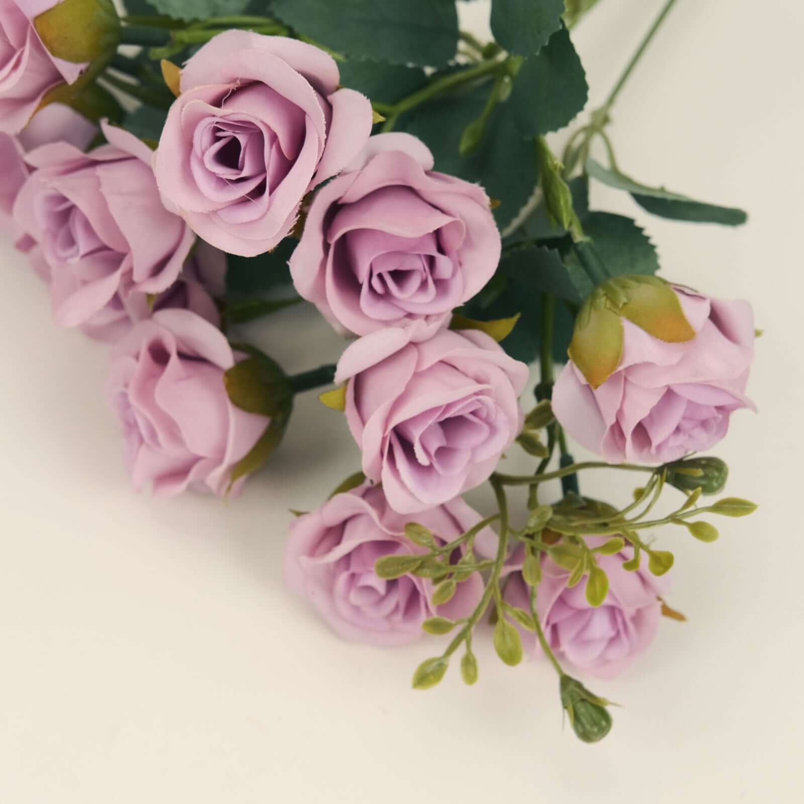 2 Pack of 12-Inch Lavender Lilac Faux Rose Flower Bouquets
