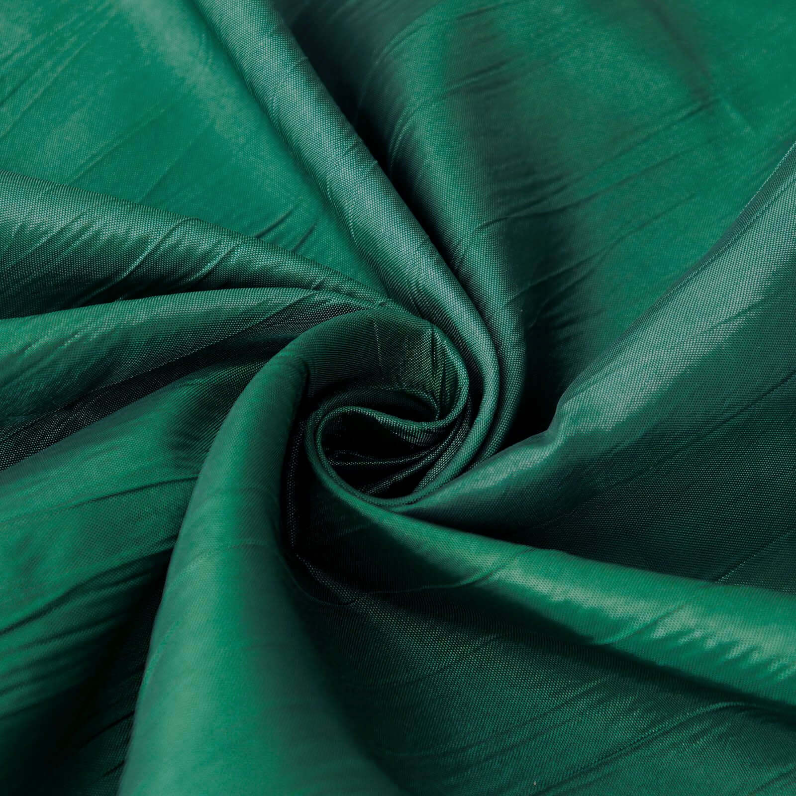72x72 Square Hunter Emerald Green Accordion Crinkle Taffeta Table Overlay
