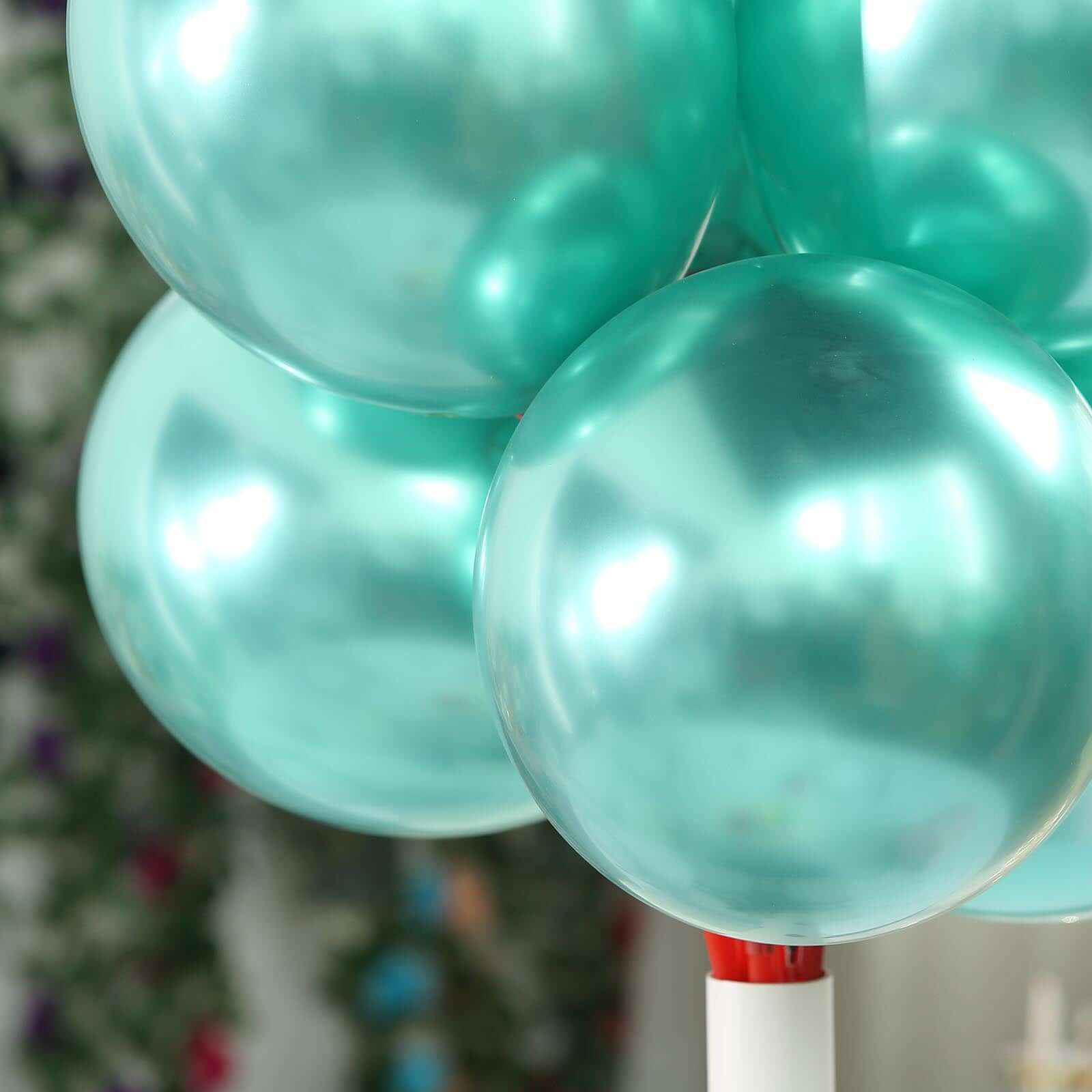 Hot Deal! 25-Pack 12-Inch Metallic Chrome Green Latex Party Balloons (Helium or Air Fillable)