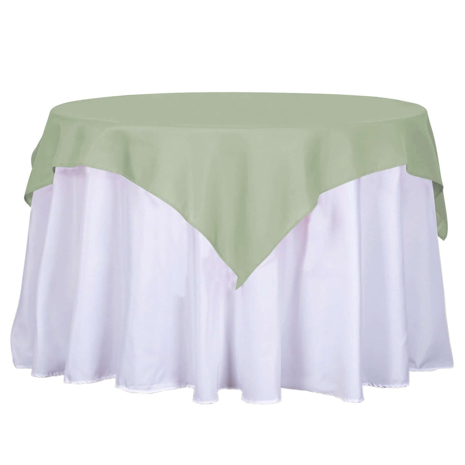 Sage Green 54x54 Wrinkle-Resistant & Durable Polyester Square Table Overlay