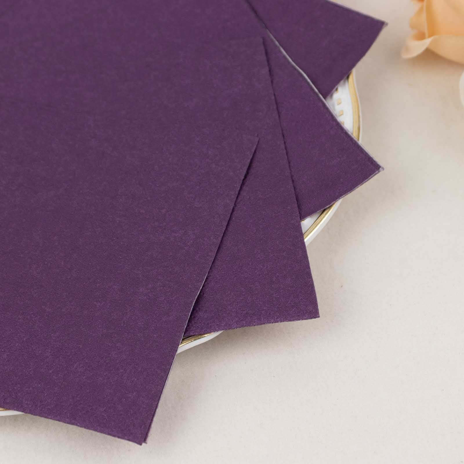 Hot Deal! 50-Pack Purple 2-Ply 18GSM Disposable Soft Cocktail Napkins, 5x5