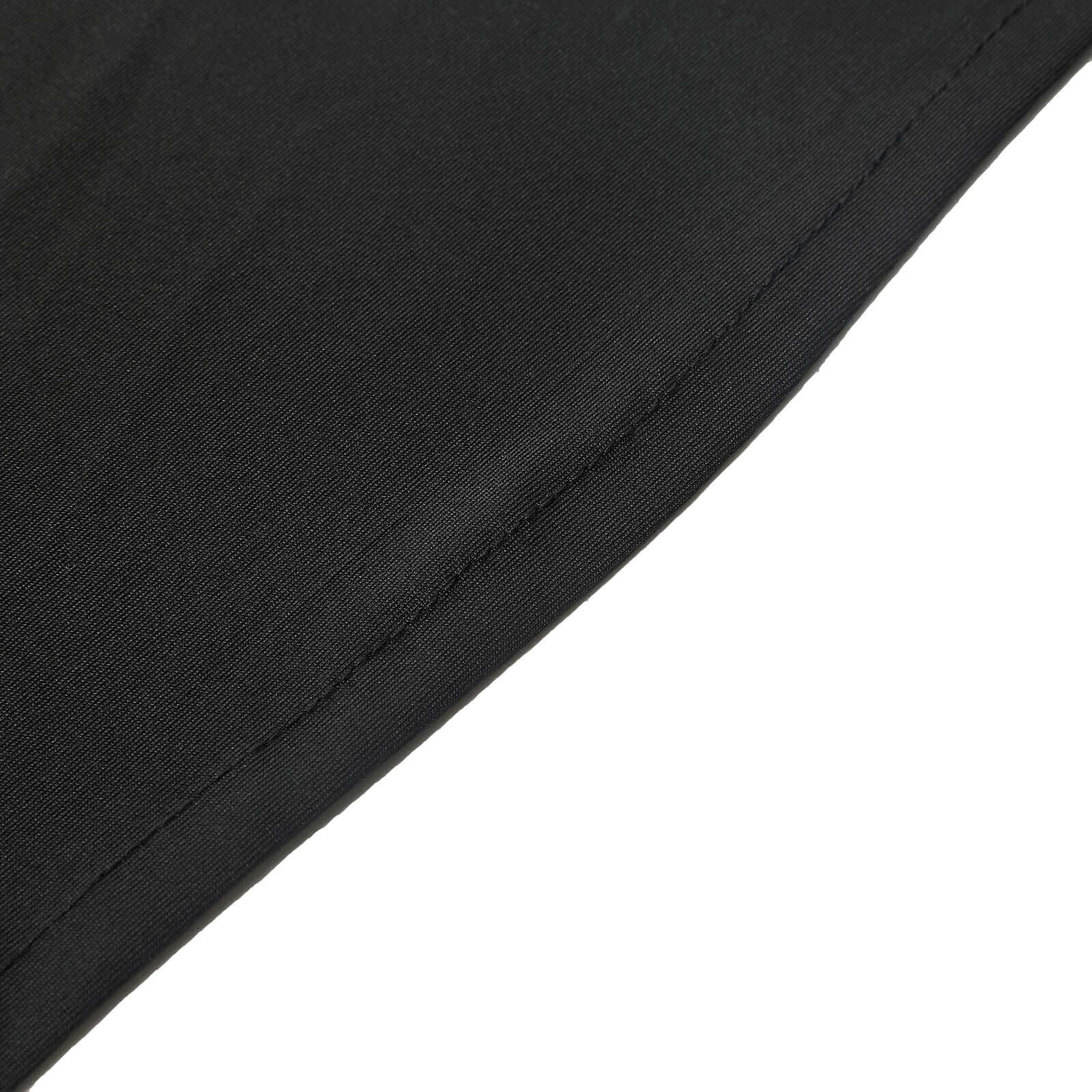 Black Stretch Spandex Table Cover for Events: Tailored Look with Curved Open Back